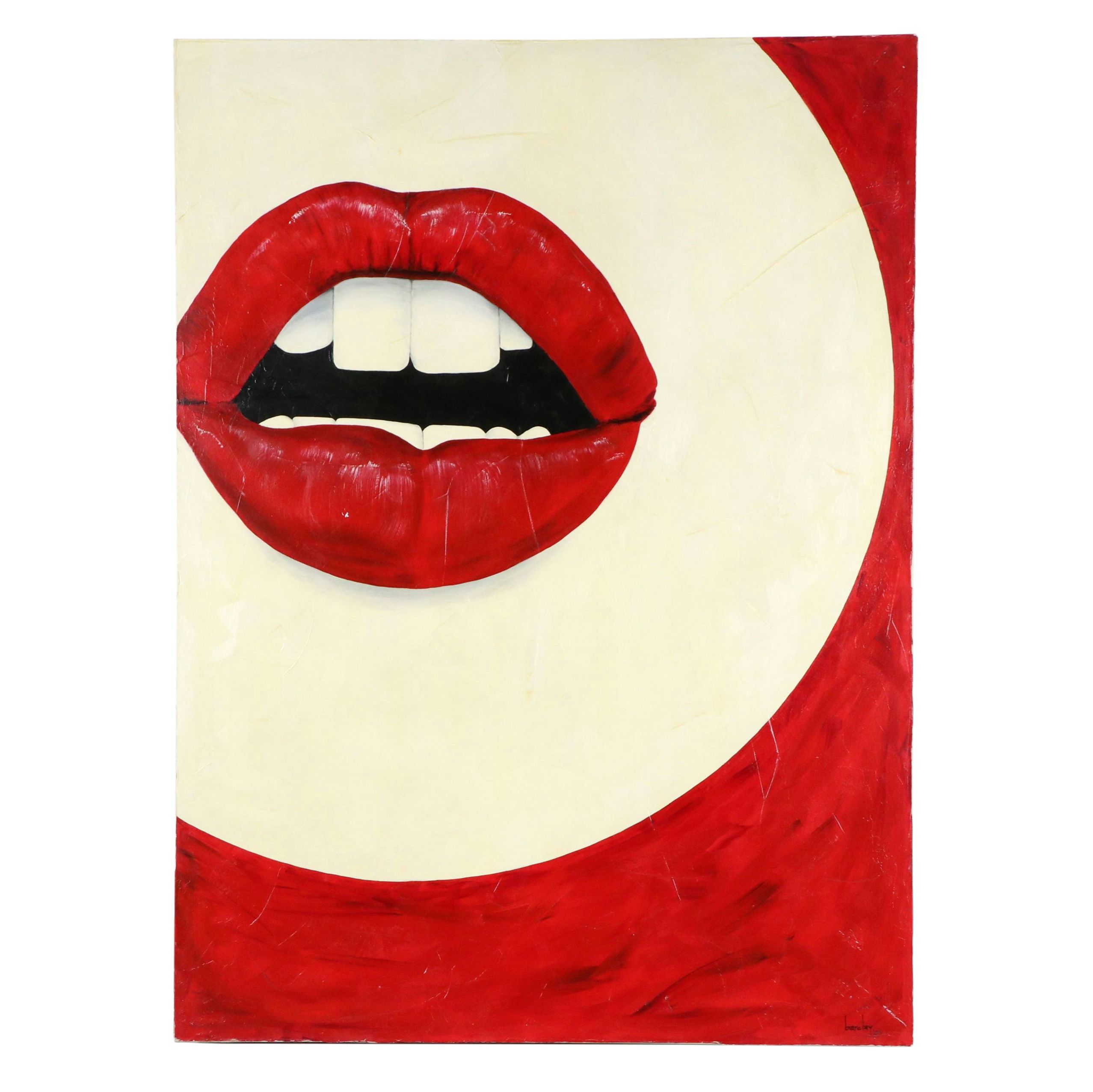 Lori Barclay Oil Painting "Pillow Talk," 2001