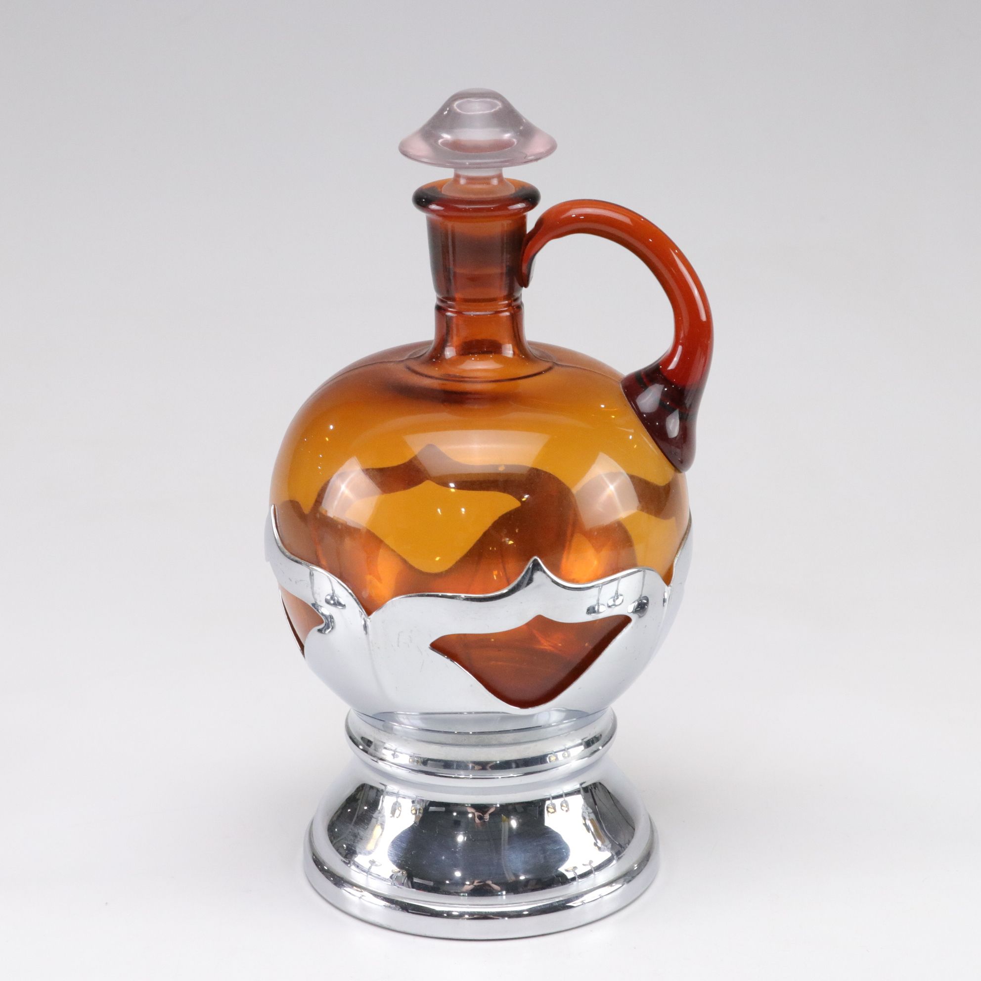 Farber Brothers "Farber Crystal" Stoppered Decanter & Wine Glasses