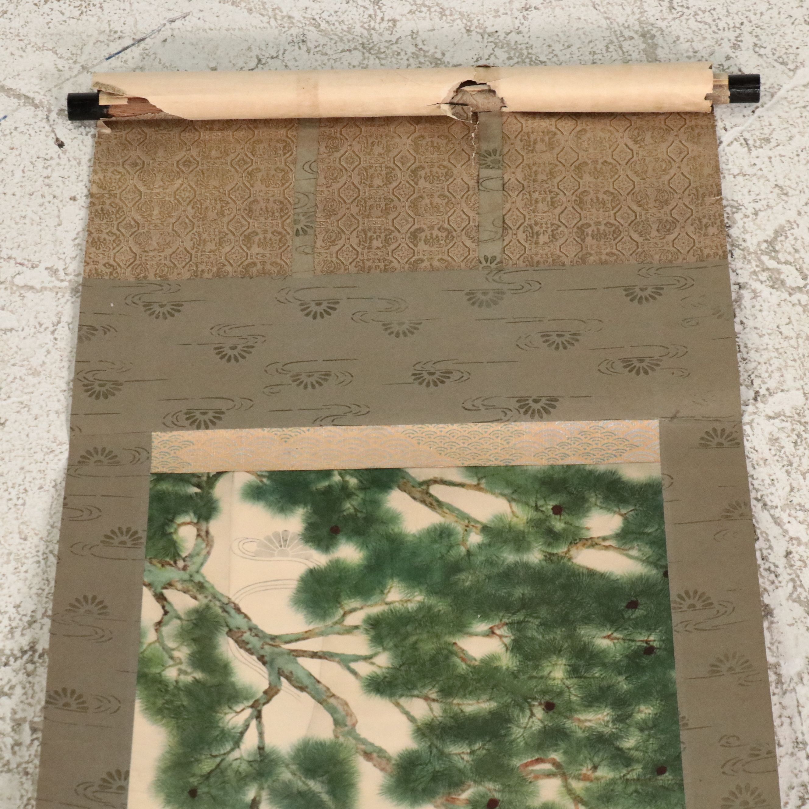 Offset Lithograph on Scroll After Yokoyama Taikan of Samurai, 20th Century