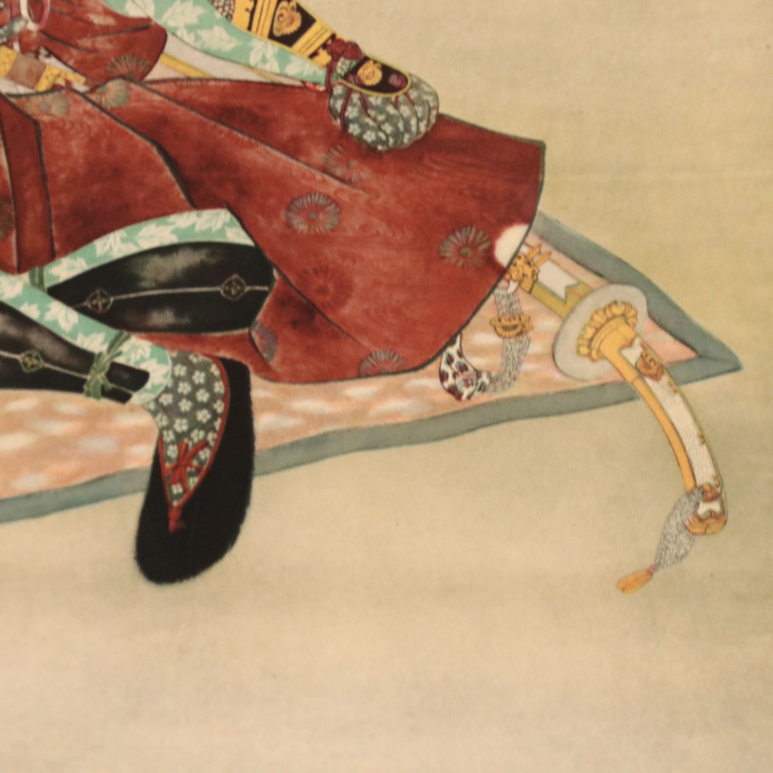 Offset Lithograph on Scroll After Yokoyama Taikan of Samurai, 20th Century