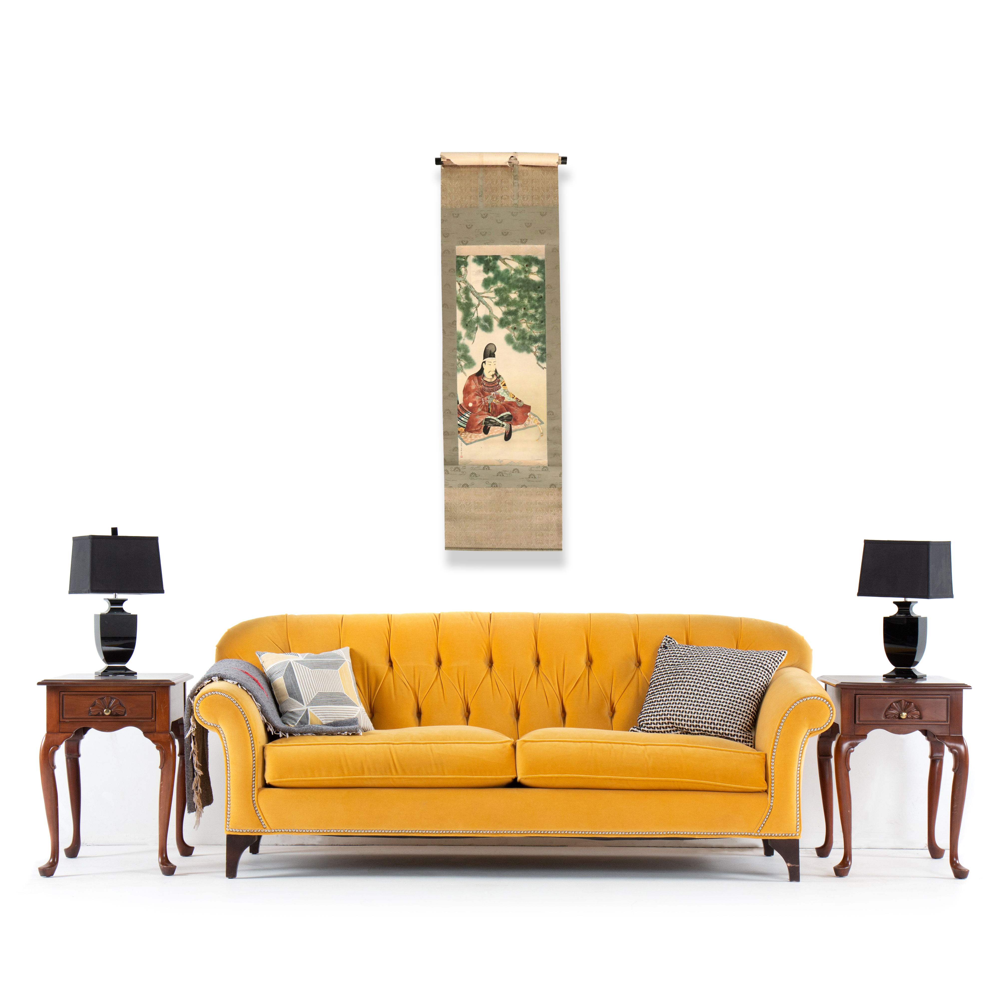 Offset Lithograph on Scroll After Yokoyama Taikan of Samurai, 20th Century