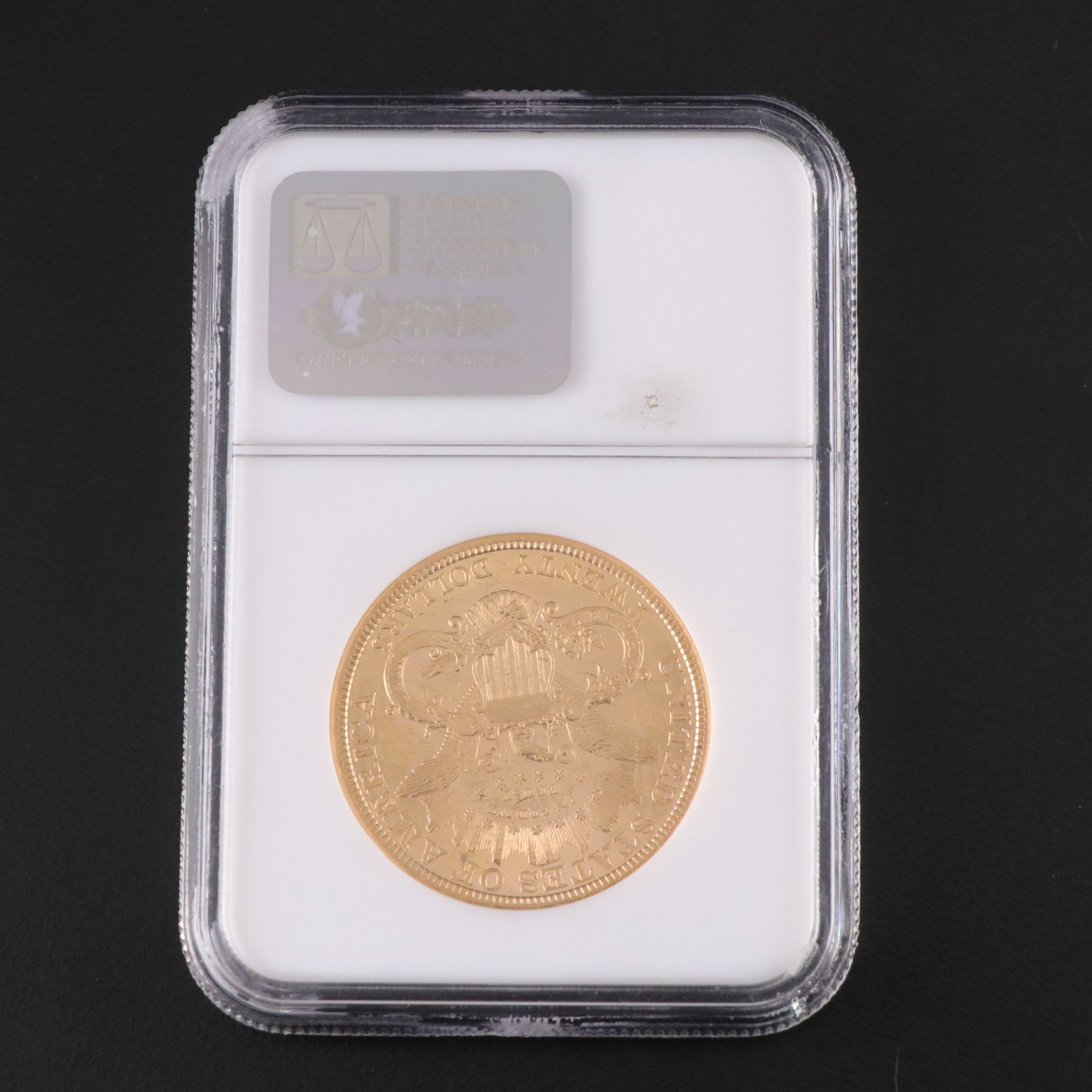 NGC Graded AU58 1877 Liberty Head $20 Gold Coin