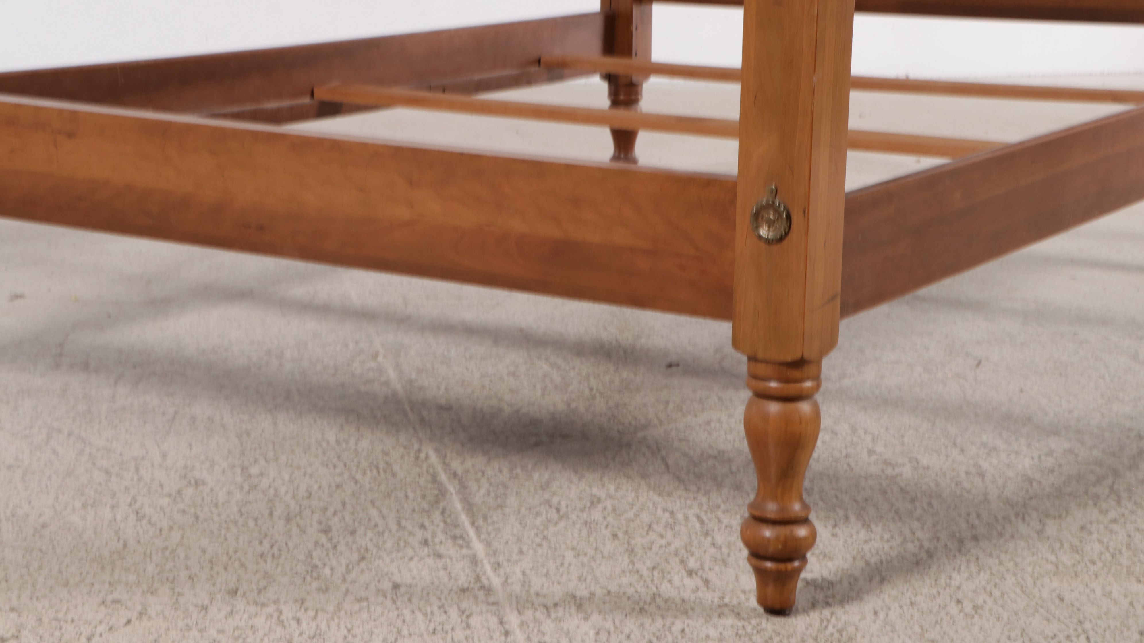 American Sheraton Style Turned Maple Rope Bed, Early to Mid-19th Century