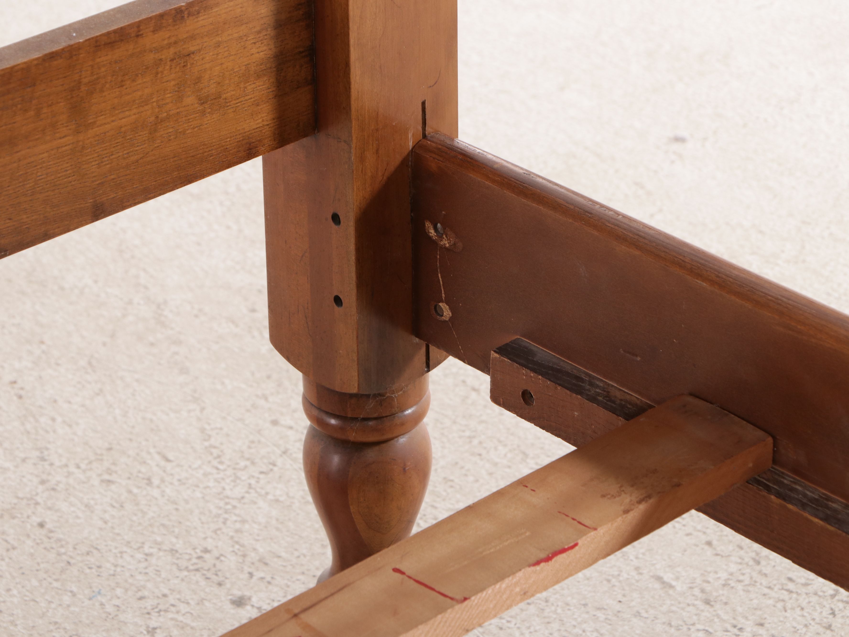 American Sheraton Style Turned Maple Rope Bed, Early to Mid-19th Century