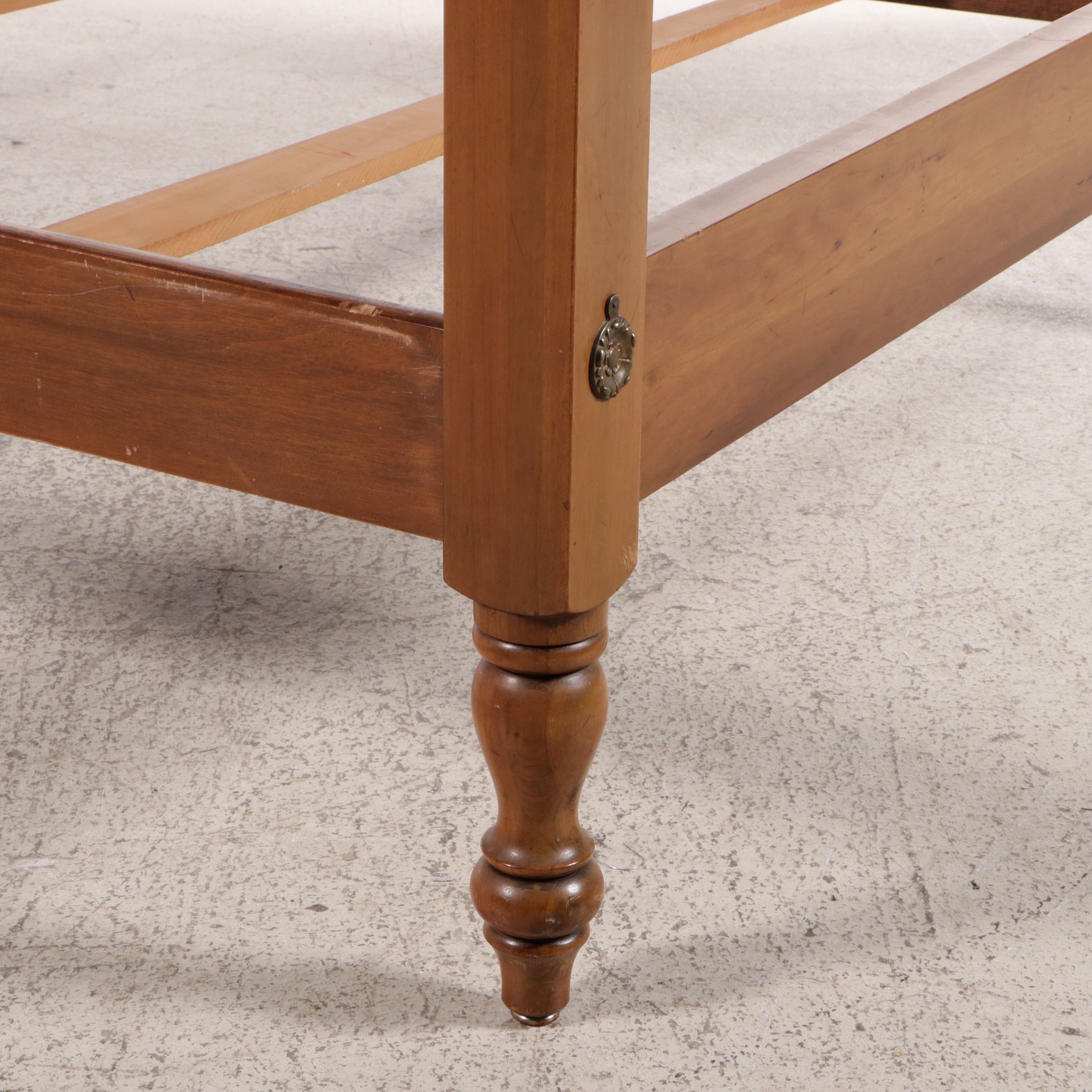 American Sheraton Style Turned Maple Rope Bed, Early to Mid-19th Century