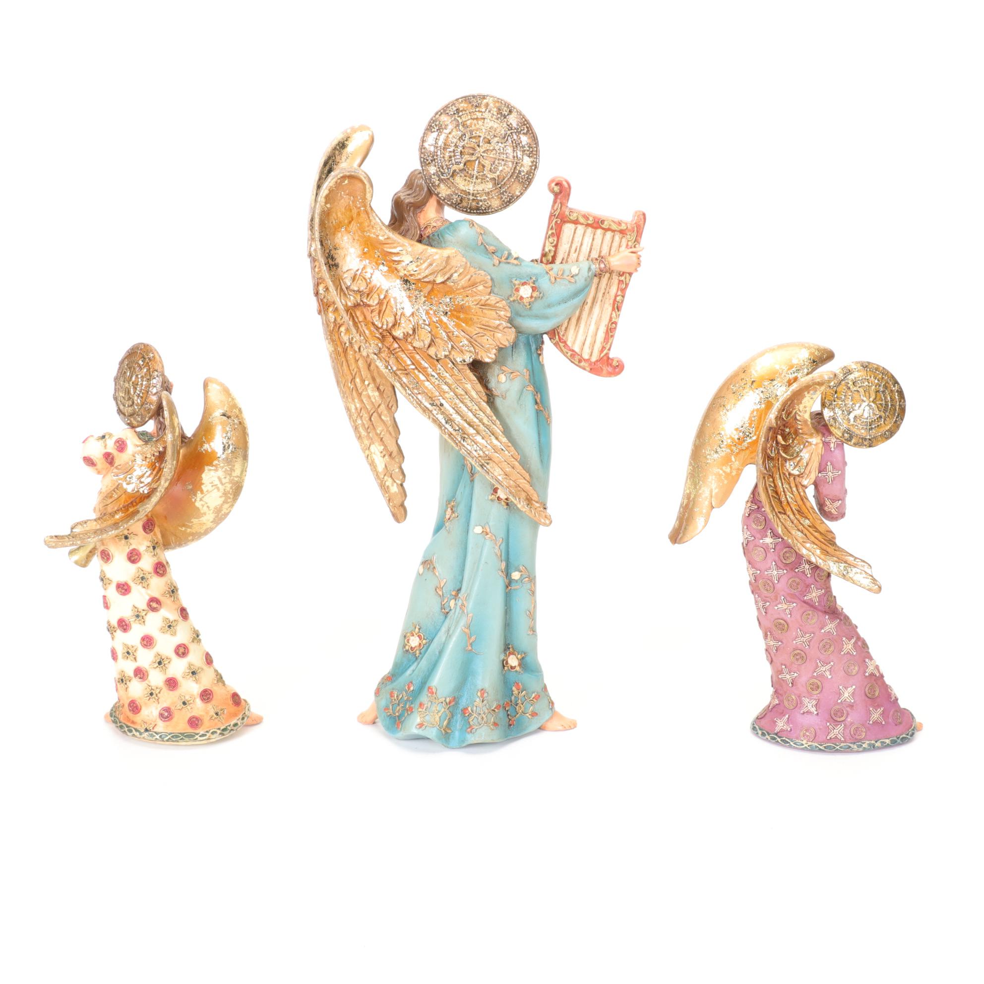 Gold Glitter Angel Ornaments and Figurines