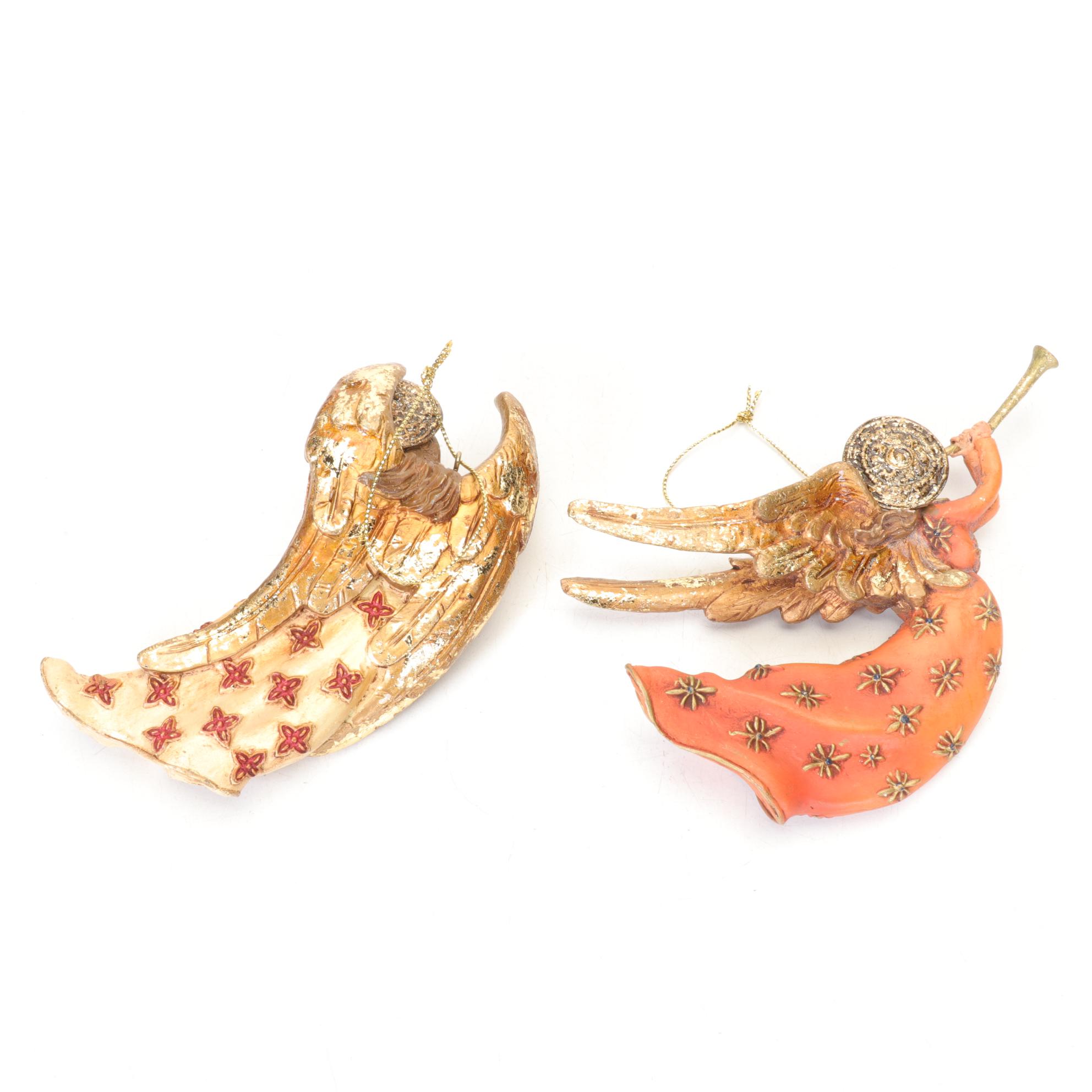 Gold Glitter Angel Ornaments and Figurines