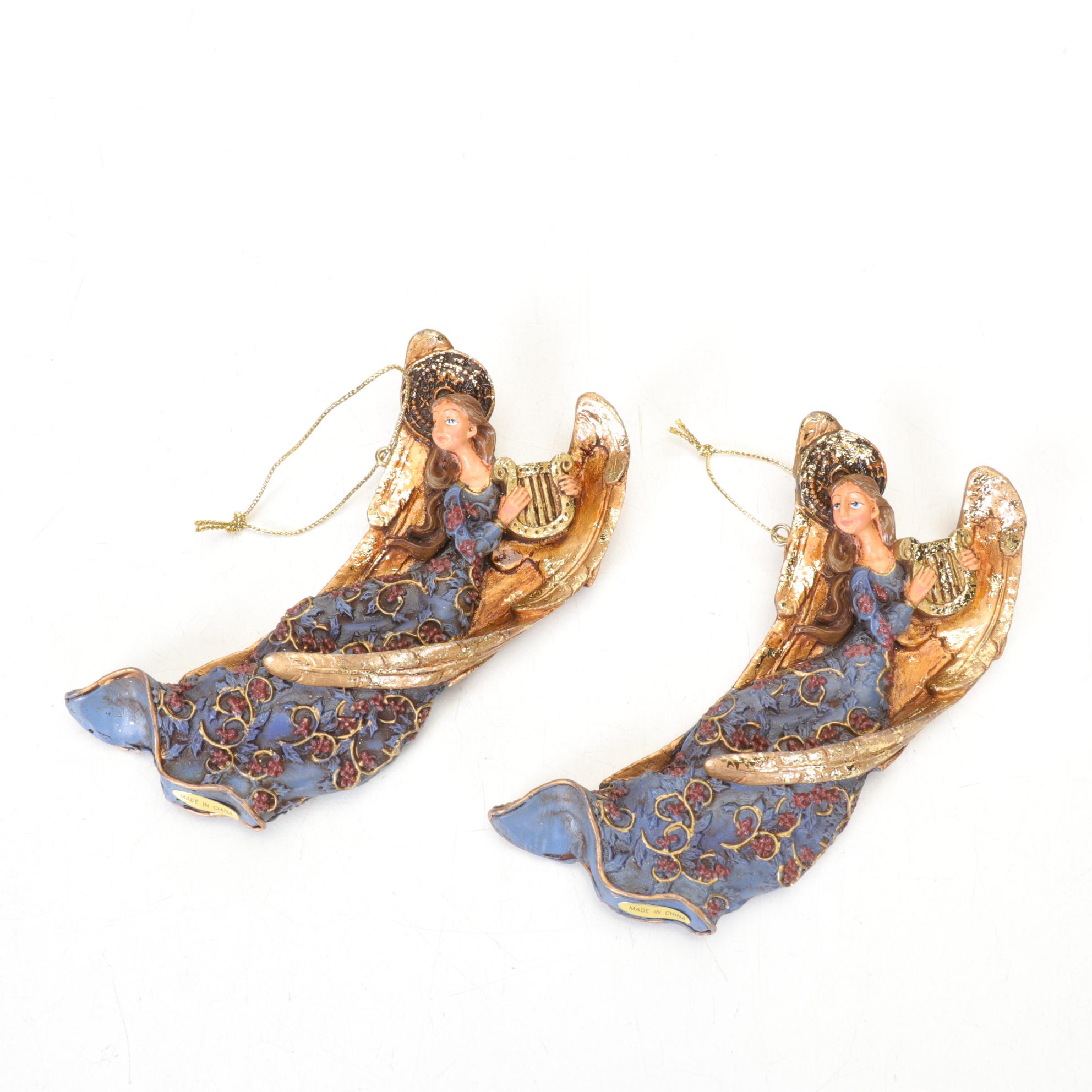 Gold Glitter Angel Ornaments and Figurines