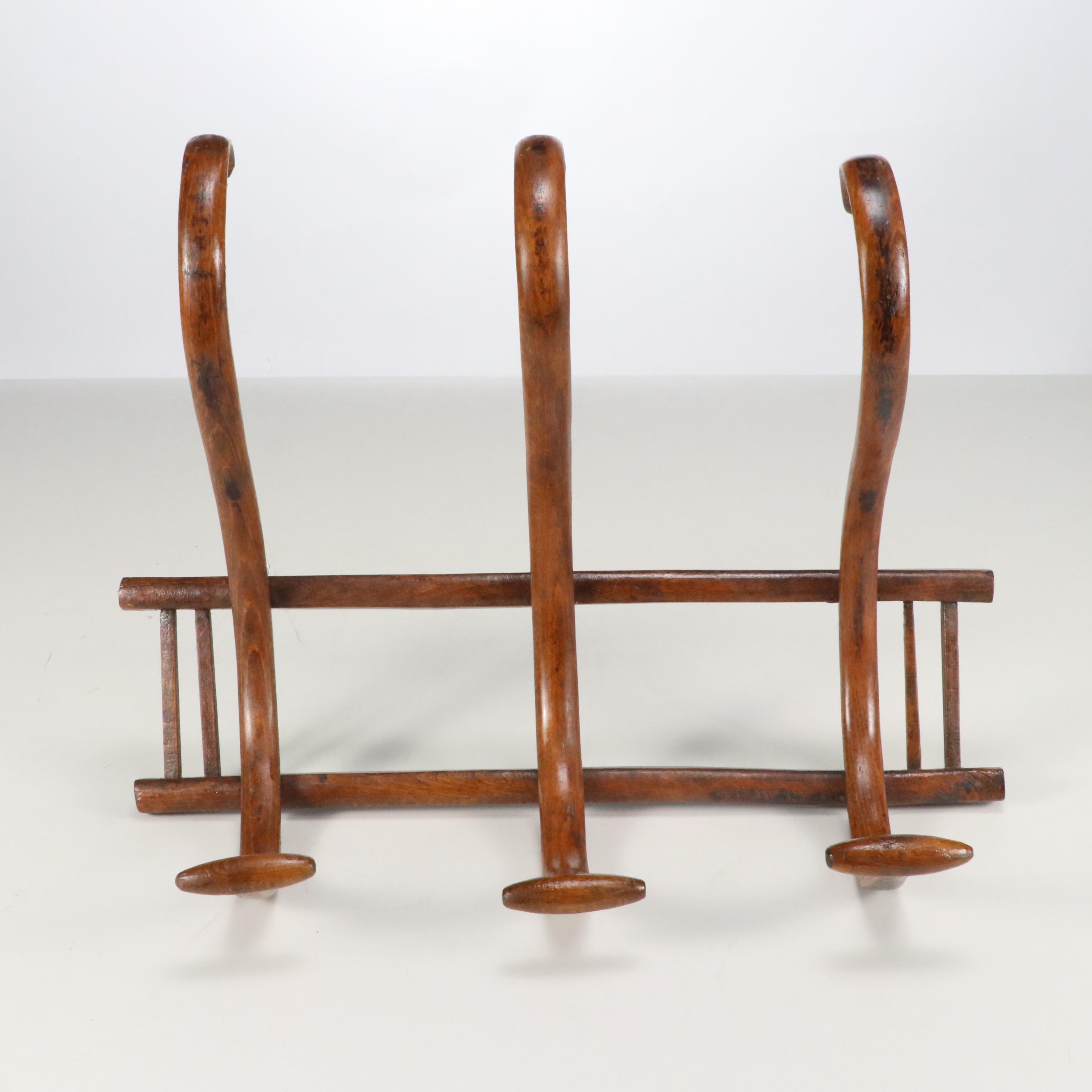 Thonet Style Bentwood Wall Mounted Coat and Hat Rack