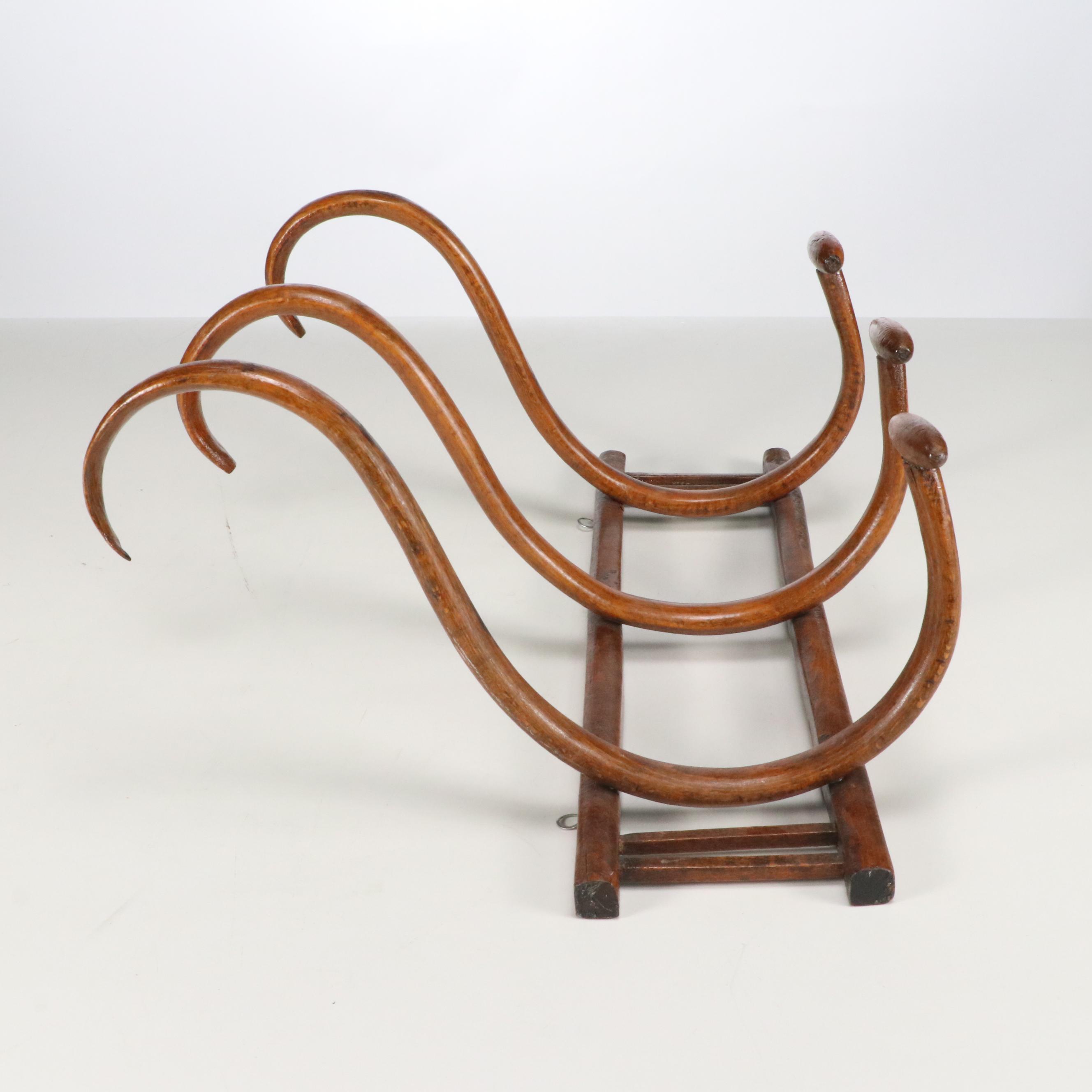 Thonet Style Bentwood Wall Mounted Coat and Hat Rack