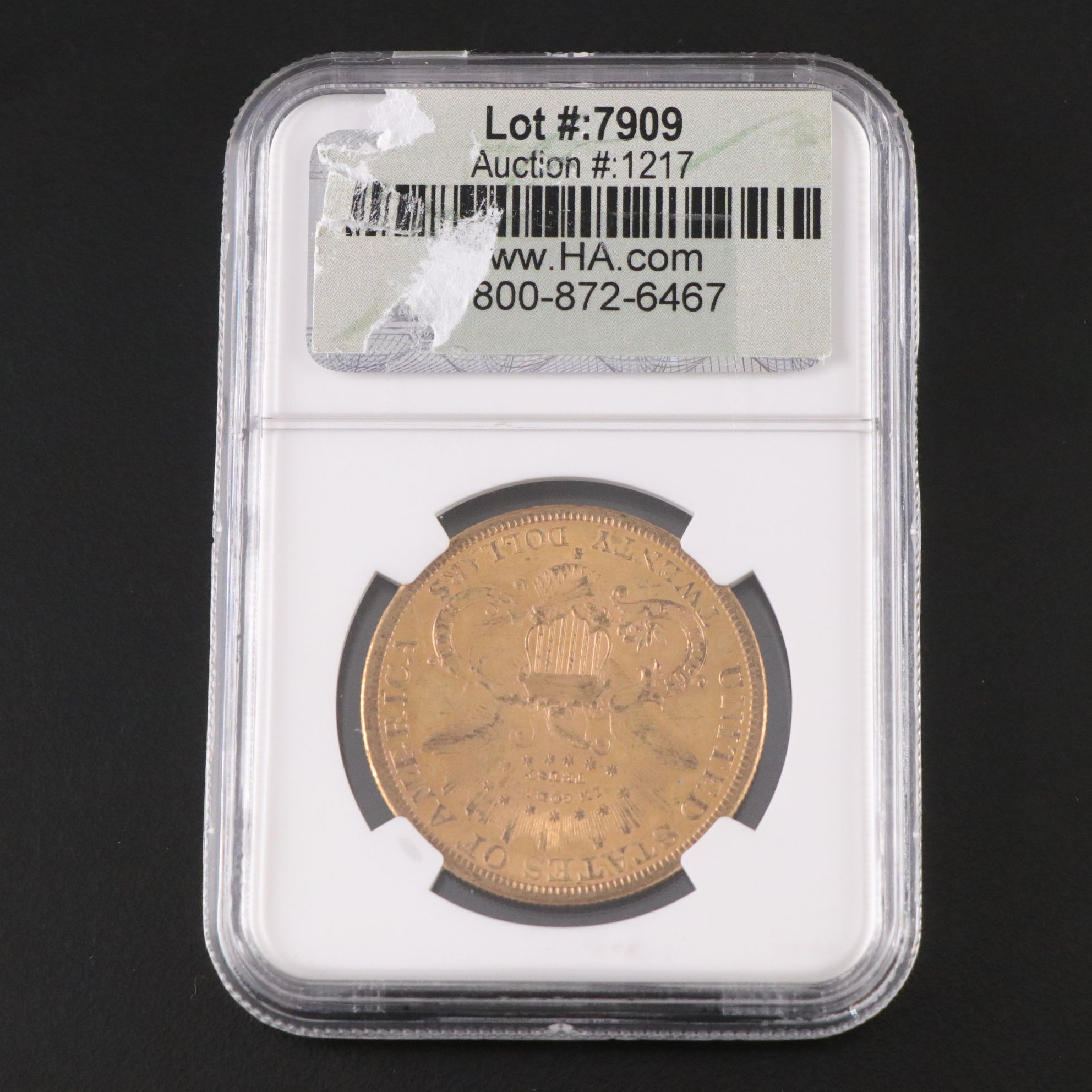 NGC Graded AU58 1883-S Liberty Head $20 Gold Coin