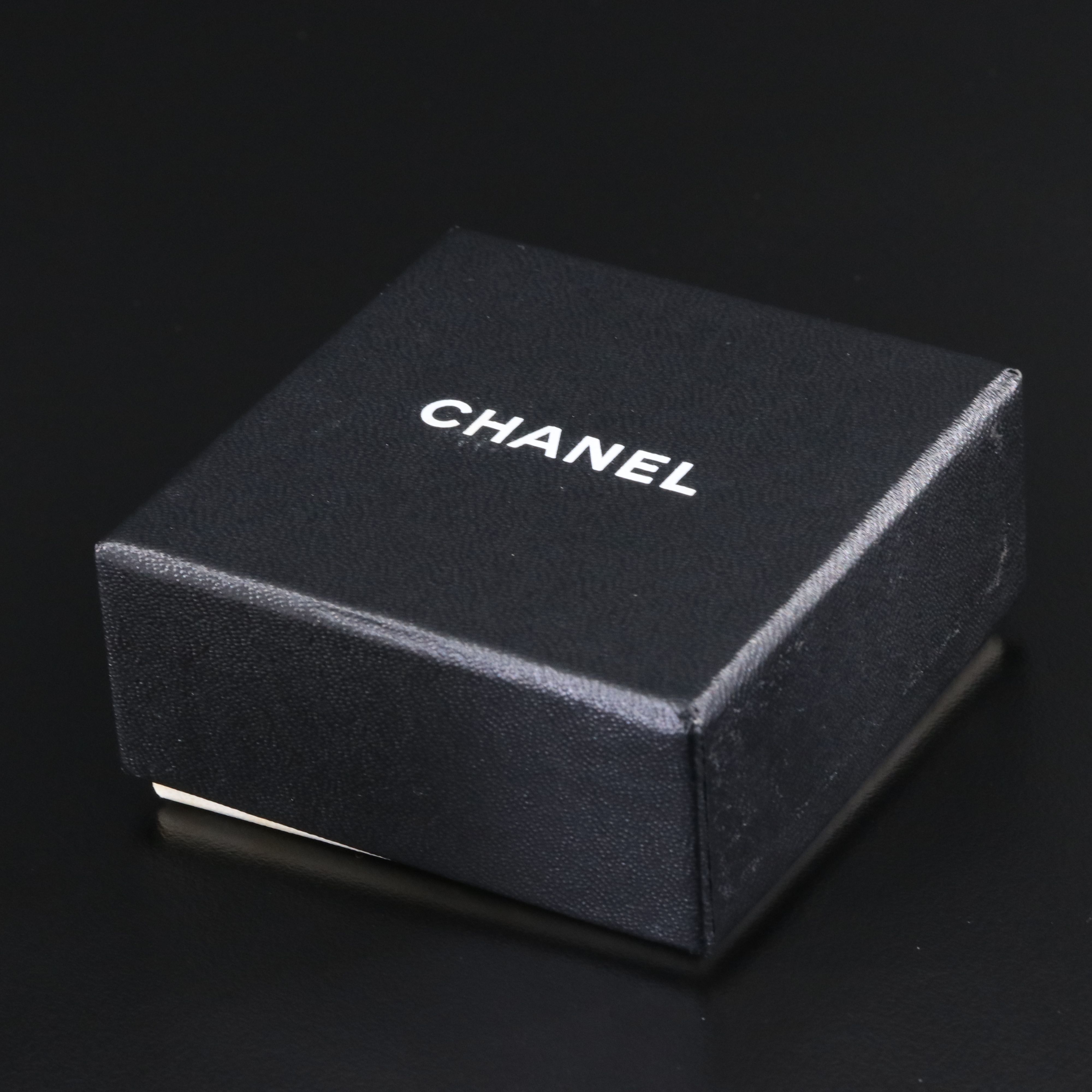 Chanel CC Cream Resin Button Clip Earrings