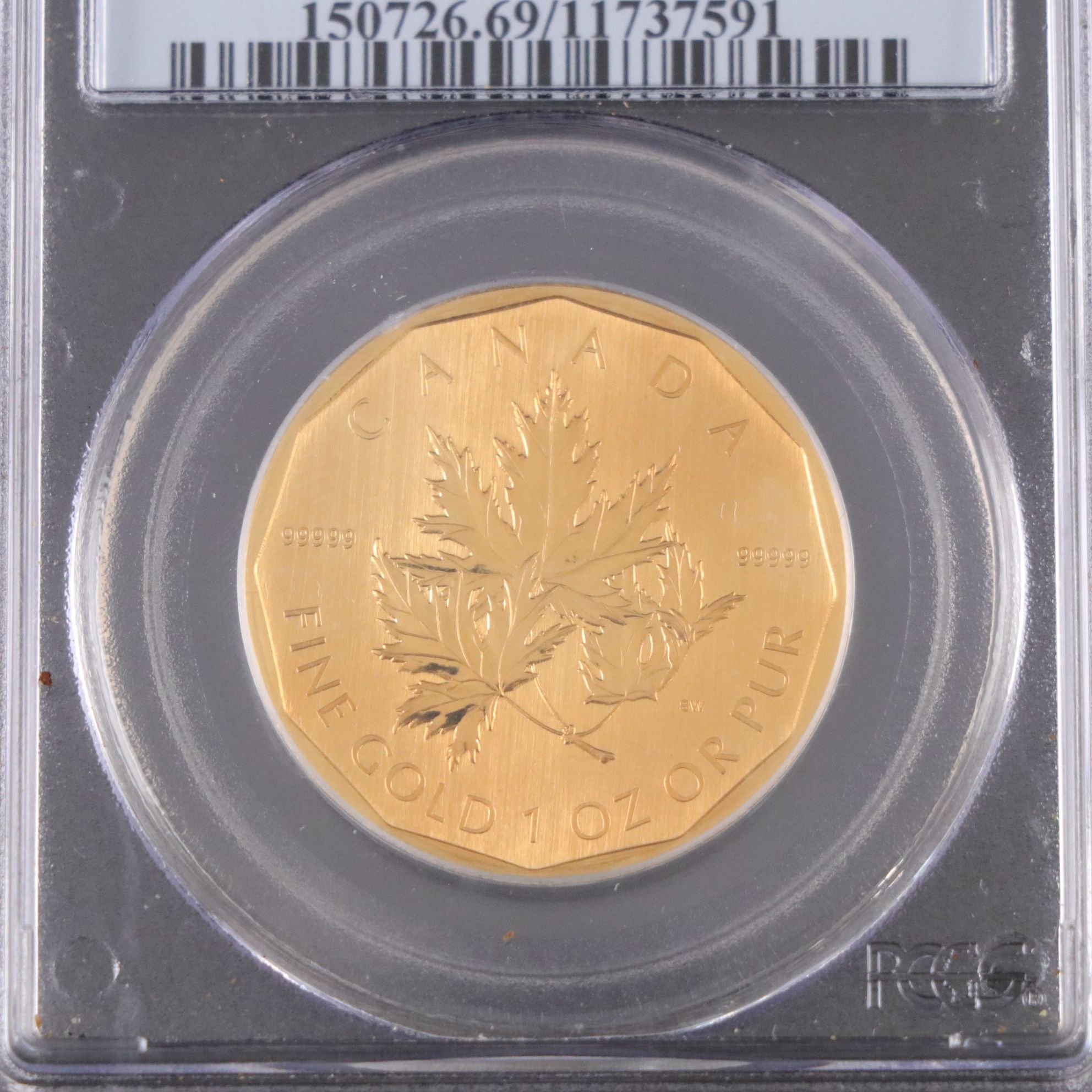PCGS MS69 "First Strike" 2007 Canada Maple Leaf $200 Gold Coin