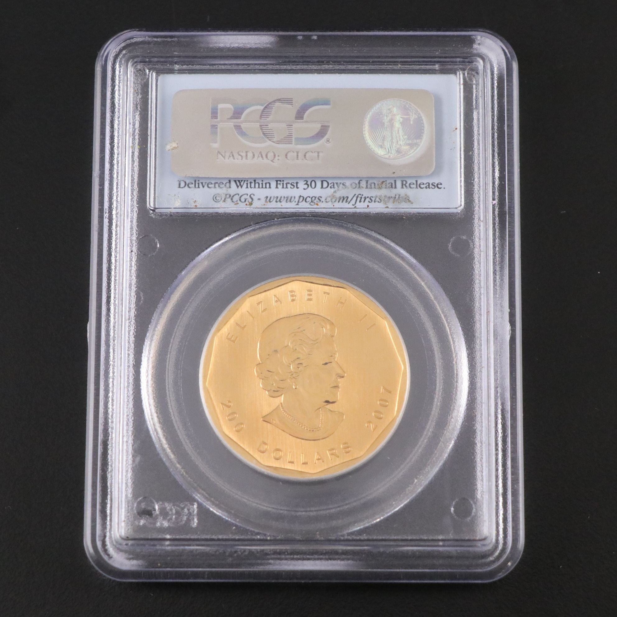 PCGS MS69 "First Strike" 2007 Canada Maple Leaf $200 Gold Coin