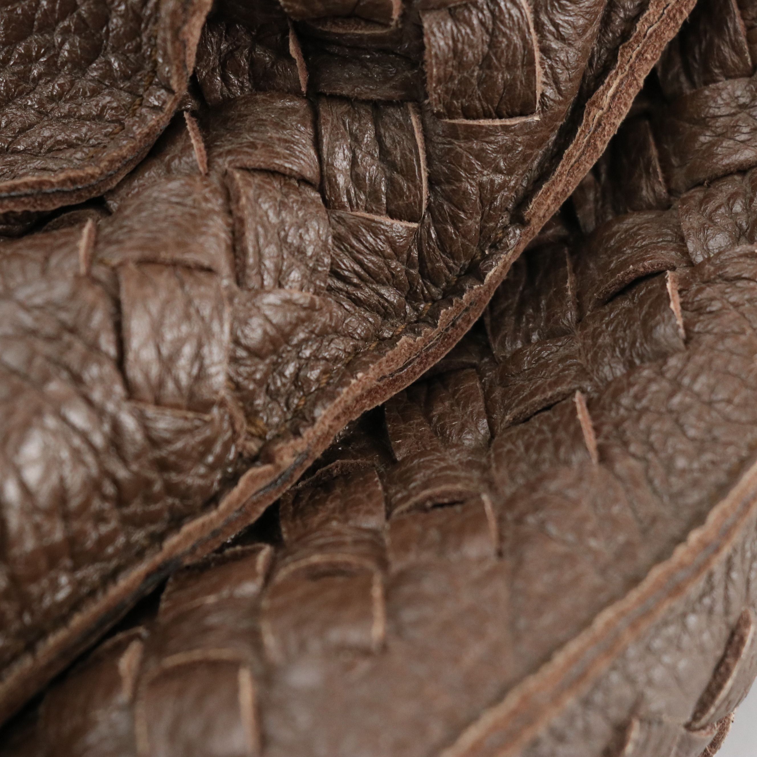 Bottega Veneta Two-Way Zip Around Tote in Taupe Brown Leather & Intrecciato Trim