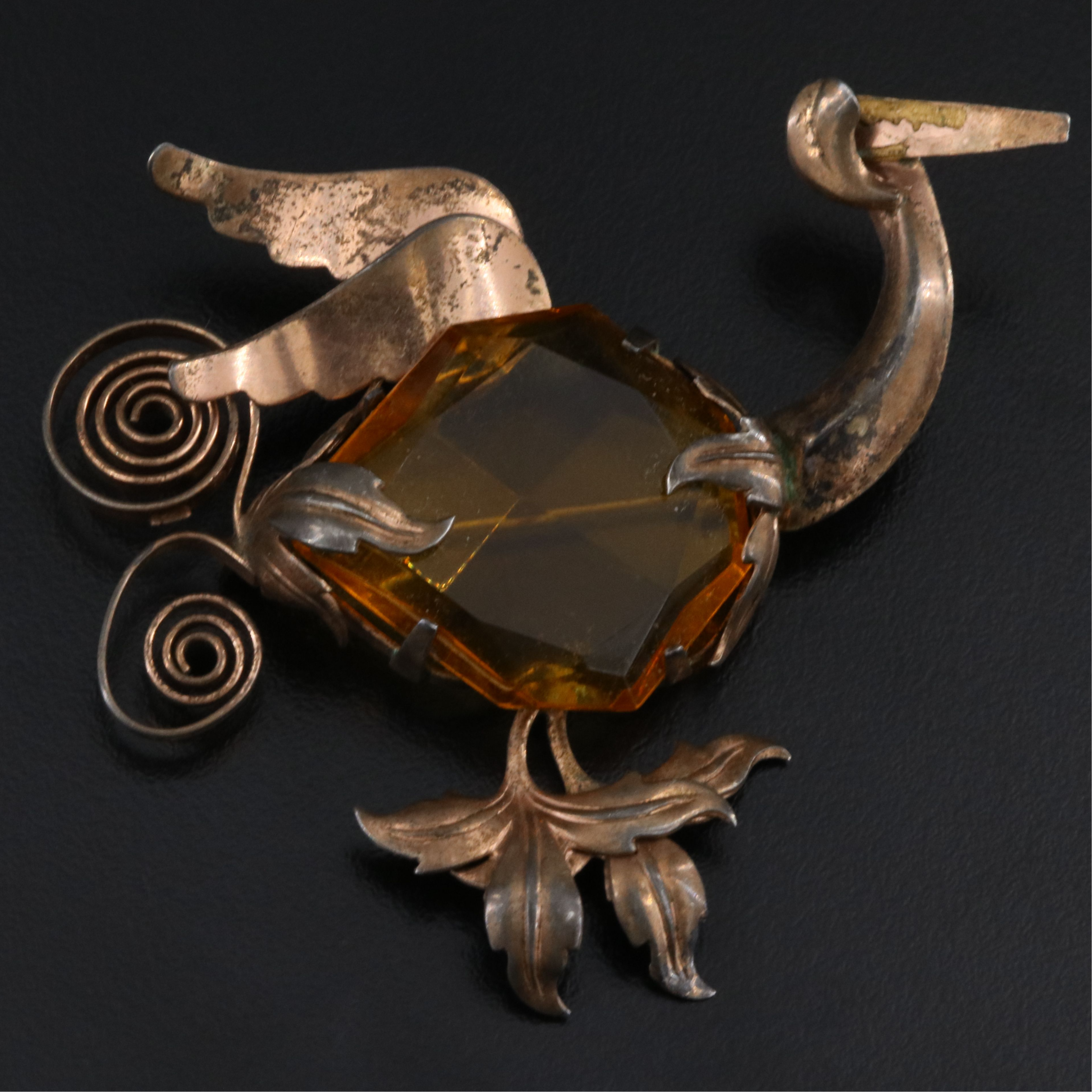 Vintage Sterling Bird Brooch