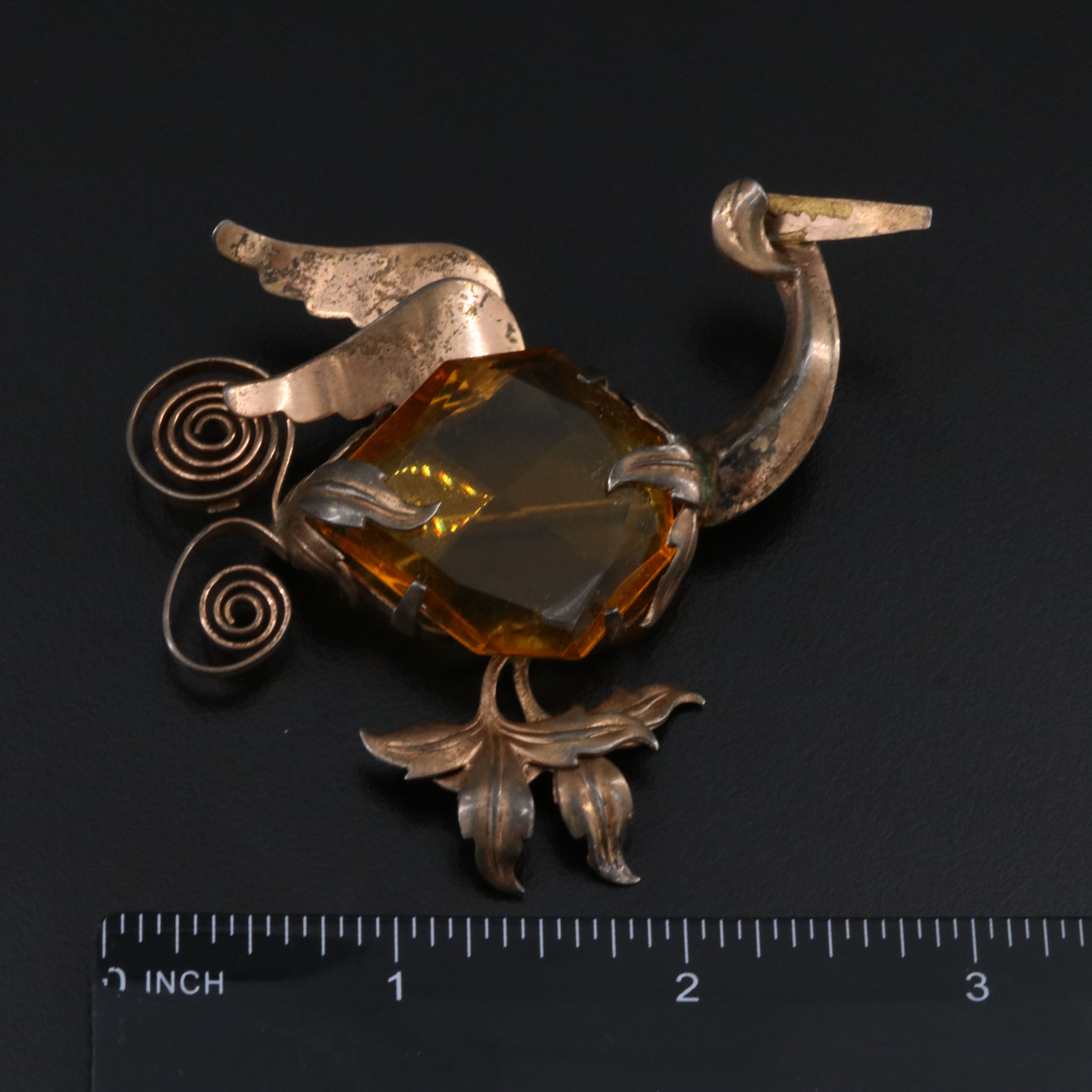 Vintage Sterling Bird Brooch
