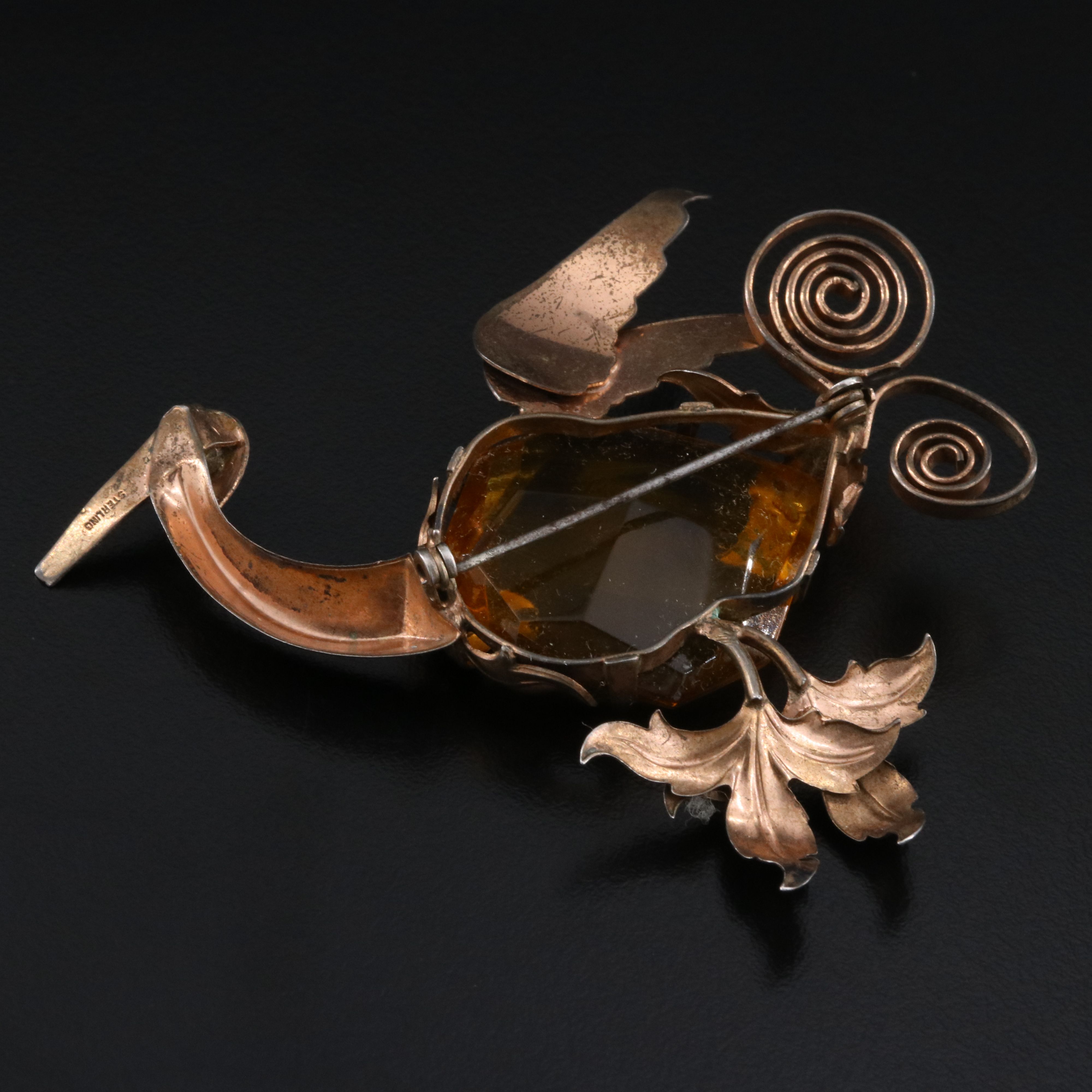 Vintage Sterling Bird Brooch