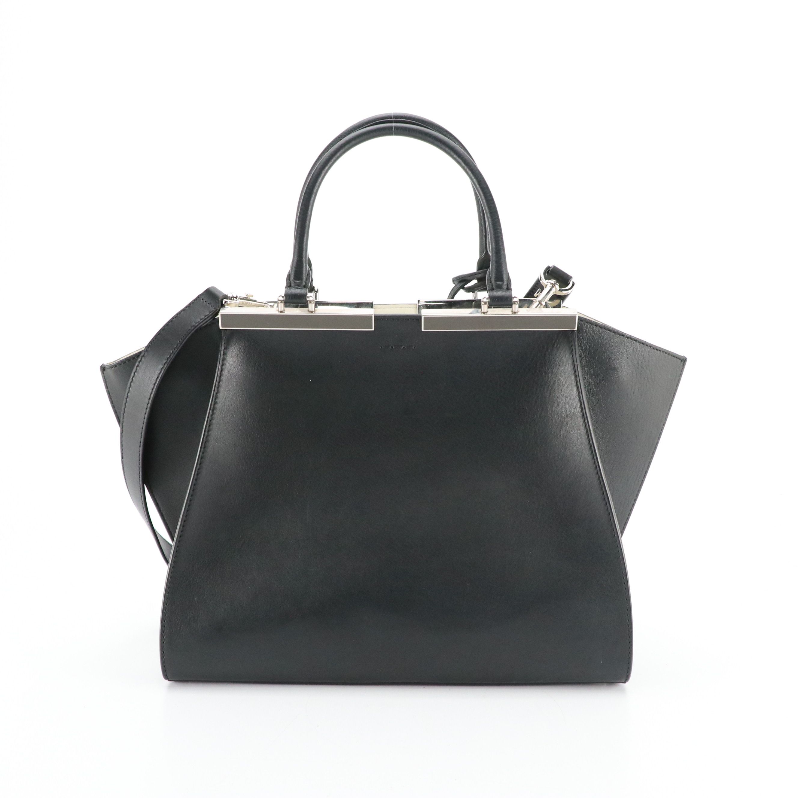 Fendi 3Jours Two-Way Shoulder Bag in Black Calfskin Leather