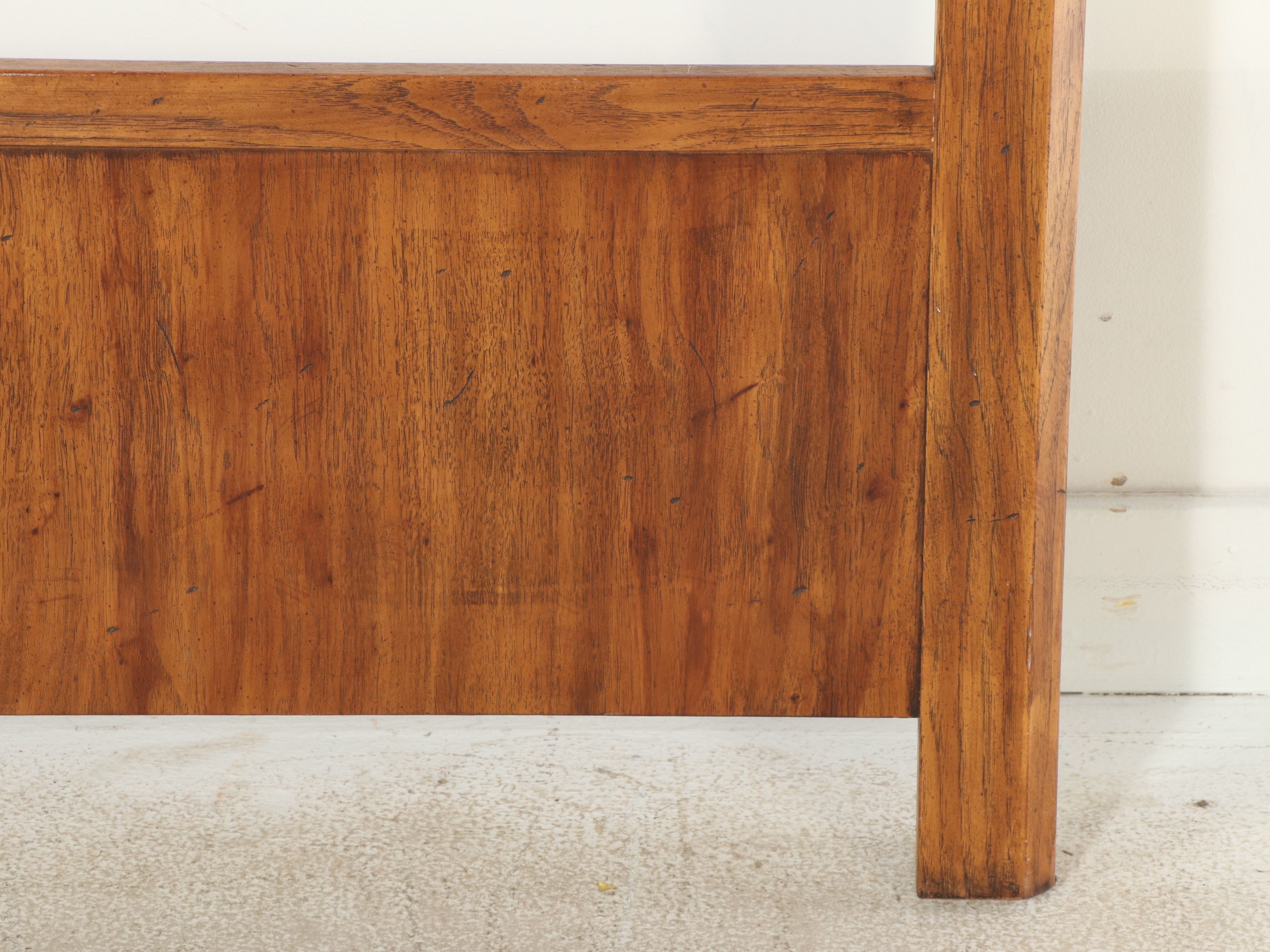 Drexel "Woodbriar" Wood and Rush Queen Size Bed Frame