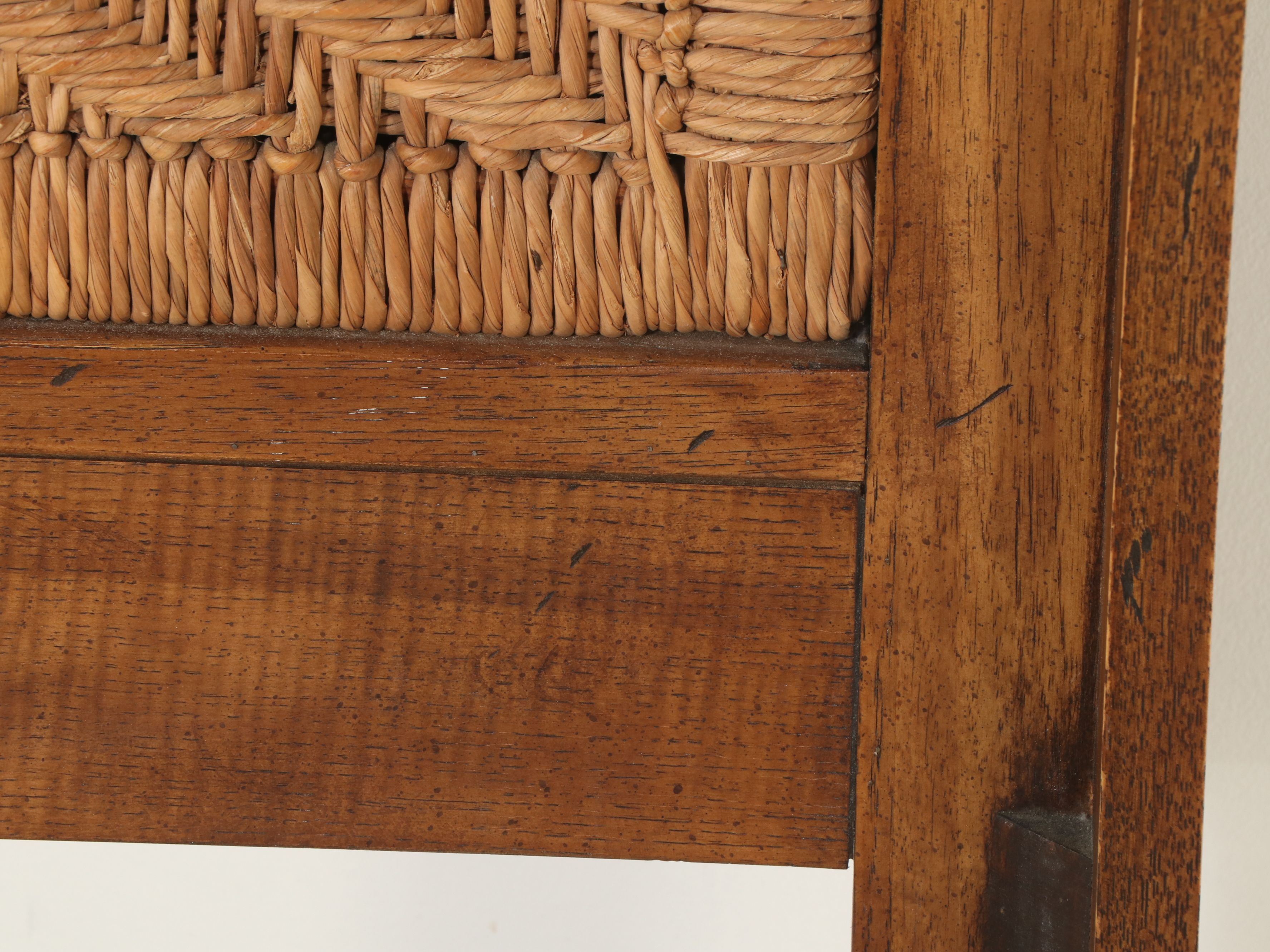 Drexel "Woodbriar" Wood and Rush Queen Size Bed Frame