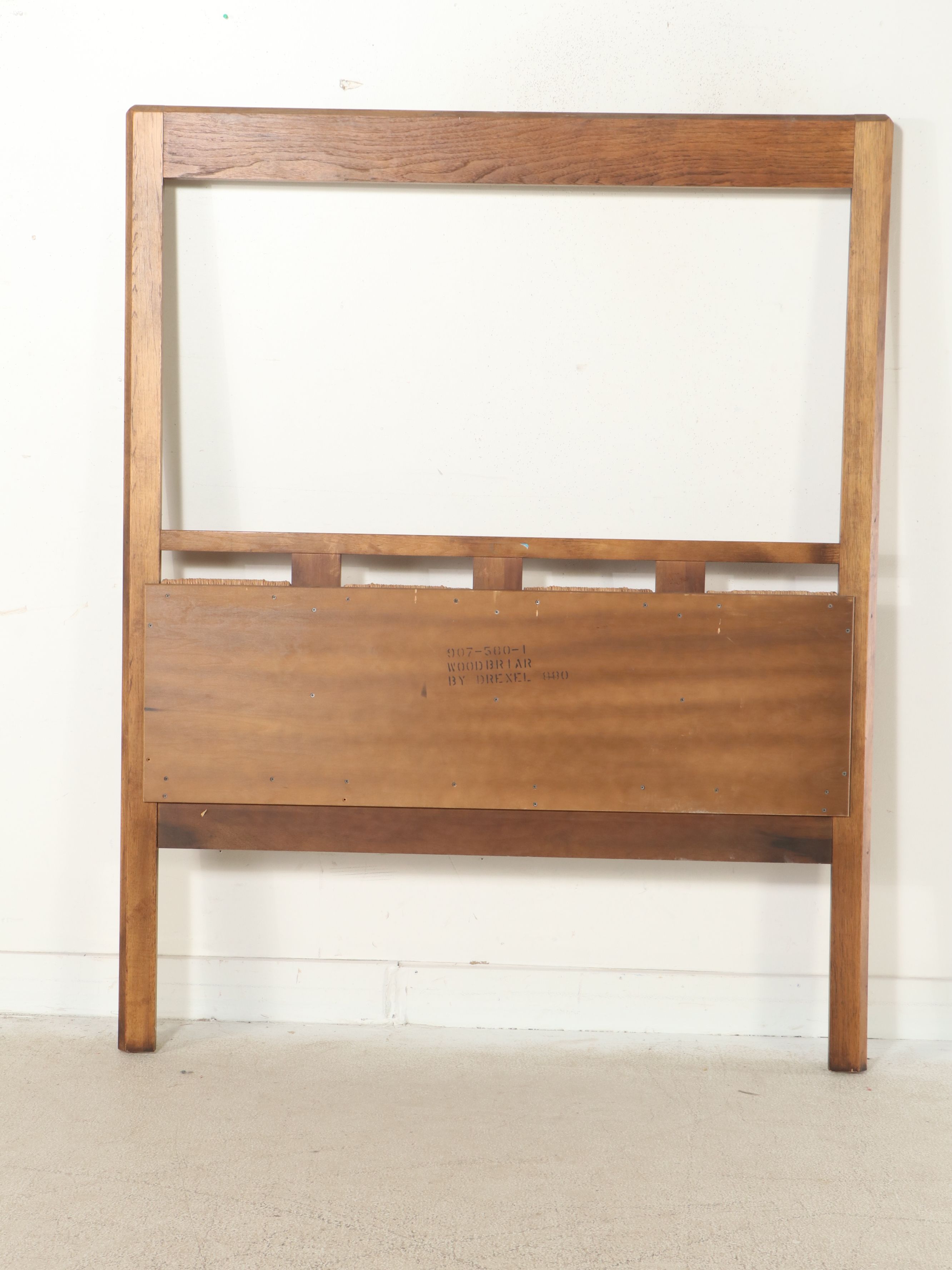 Drexel "Woodbriar" Wood and Rush Queen Size Bed Frame