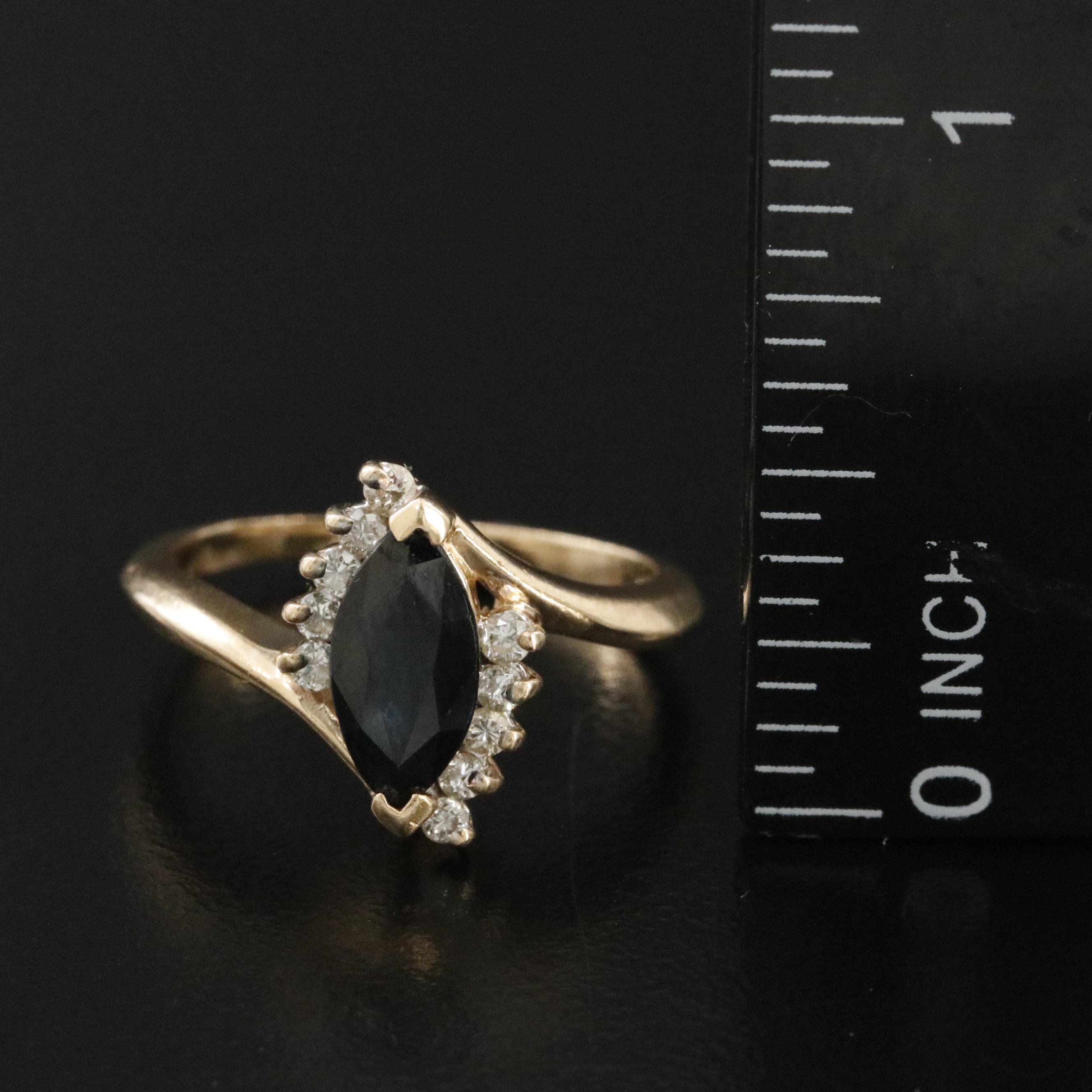 14K Sapphire and Diamond Ring