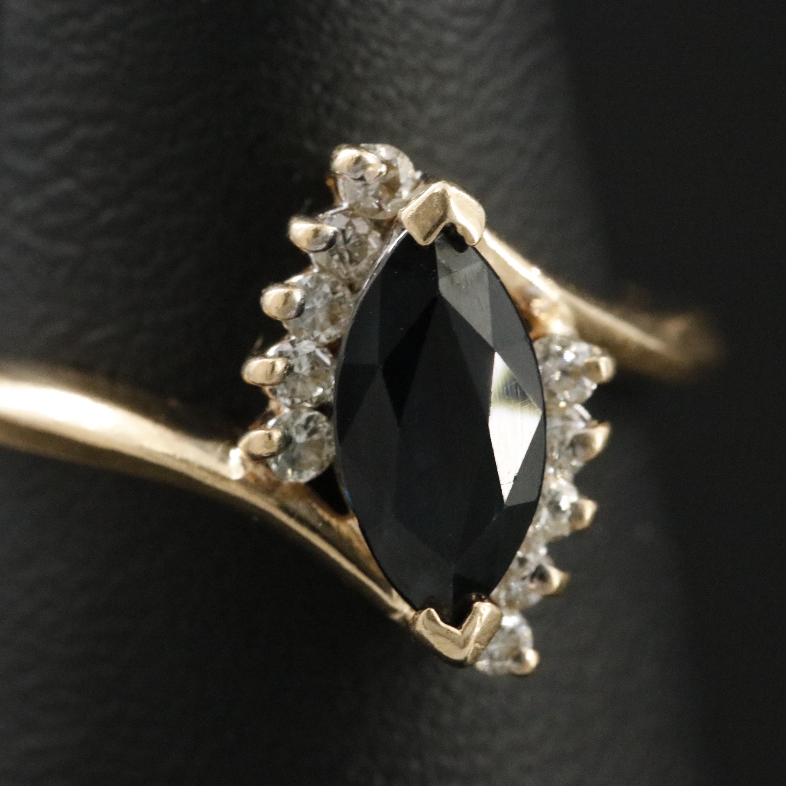 14K Sapphire and Diamond Ring