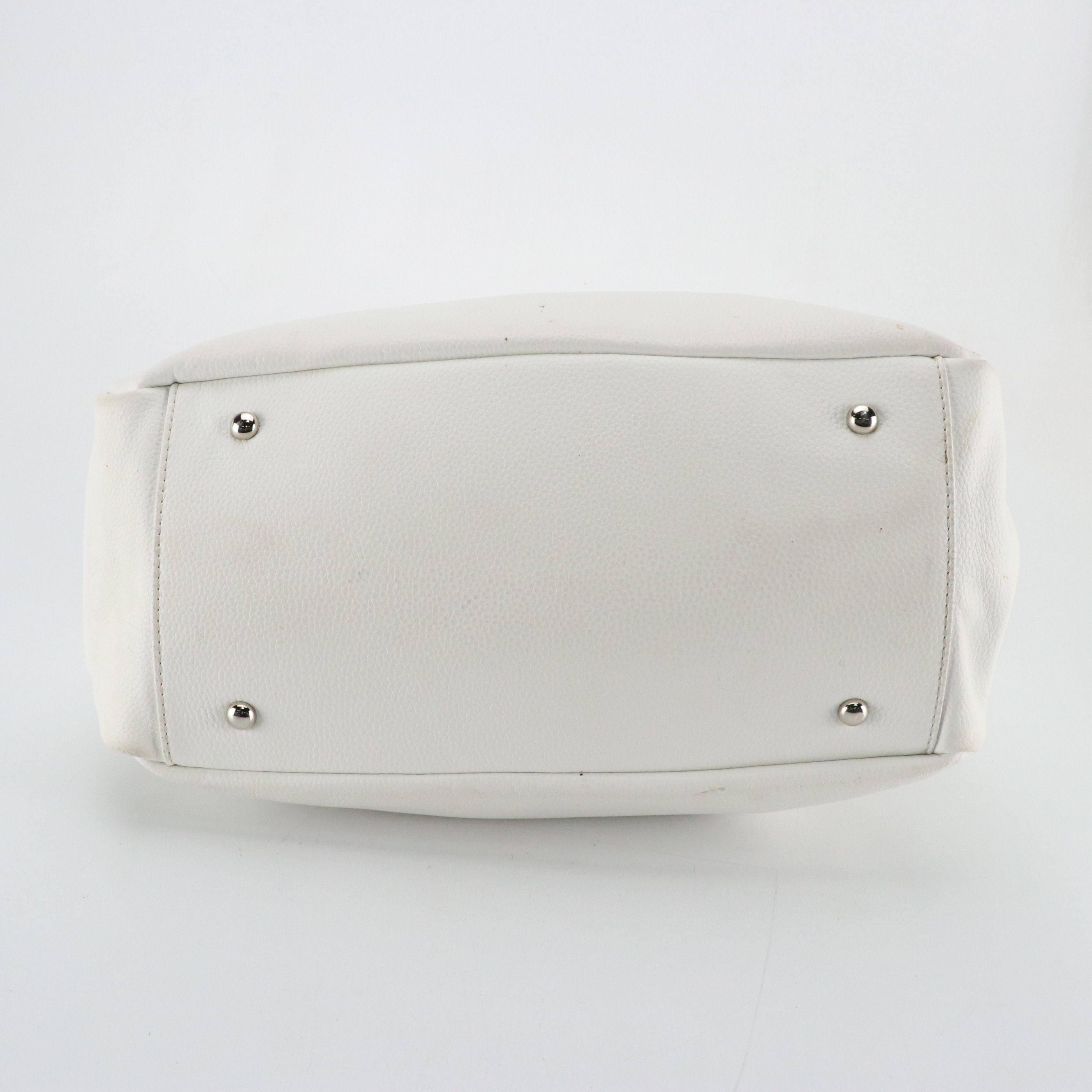 Marley Hogdson Beige Canvas Work Tote, Other White Leather Bamboo Handle Bag