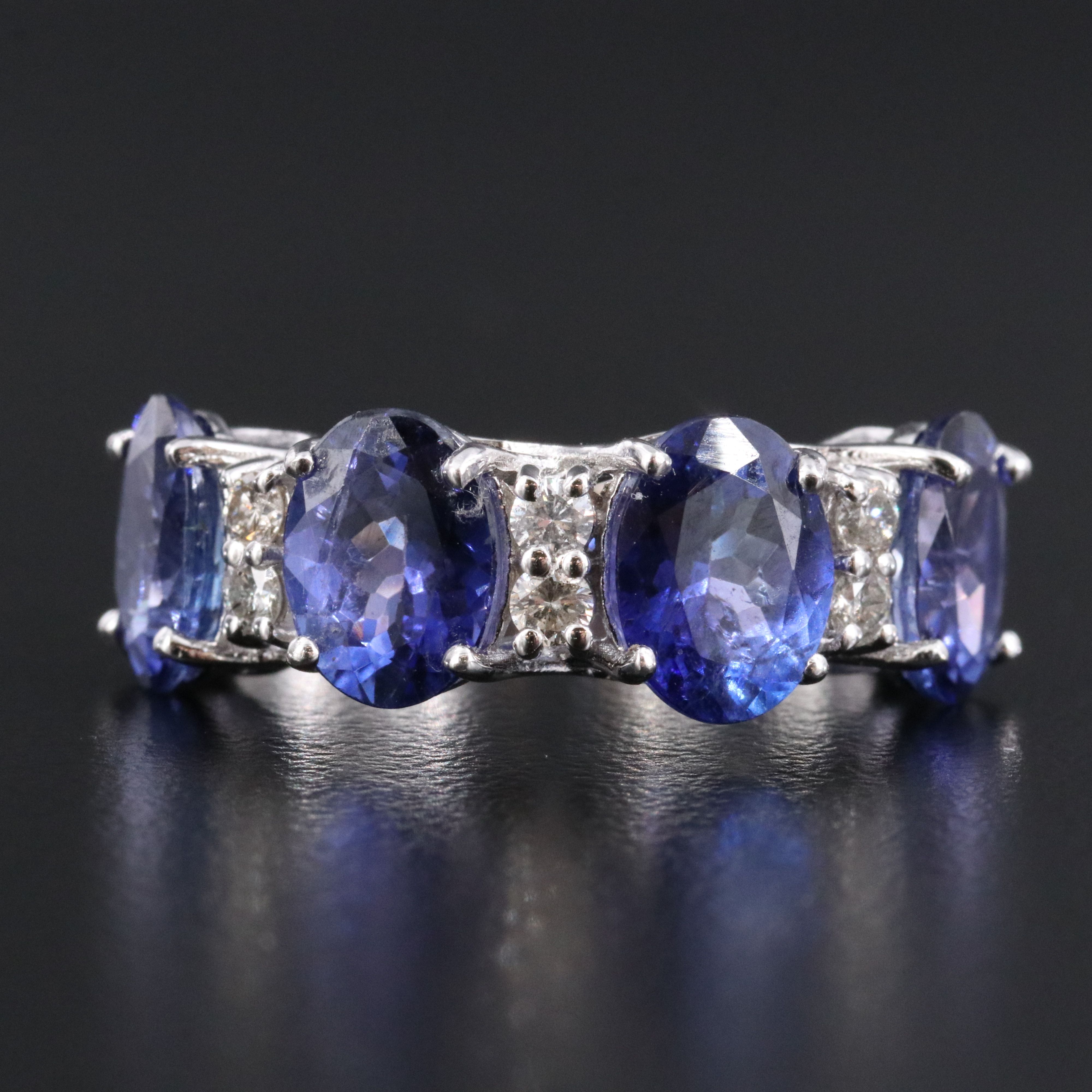 Sterling Tanzanite and Diamond Ring