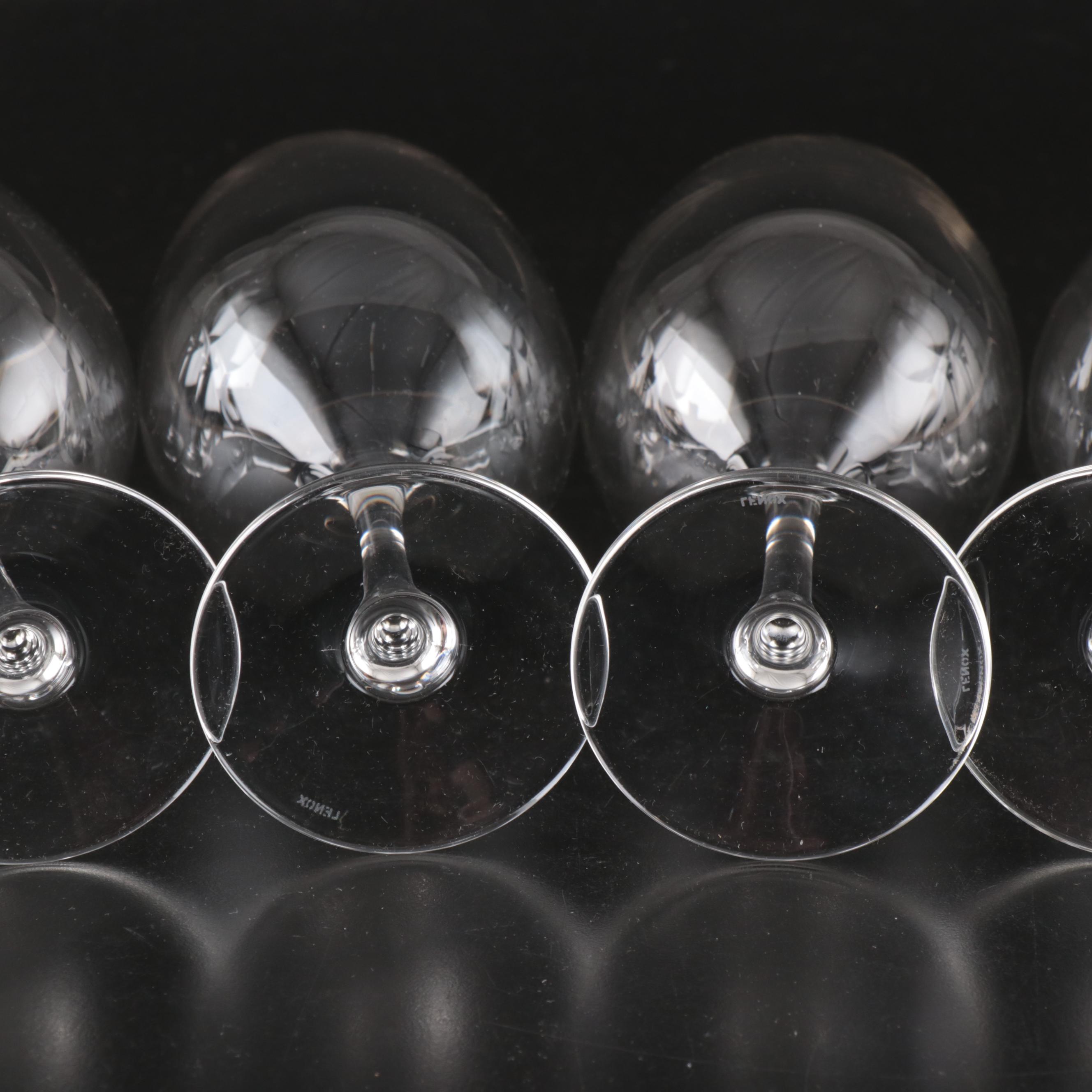 Lenox "Solitaire" Platinum Trim Crystal Water Goblets