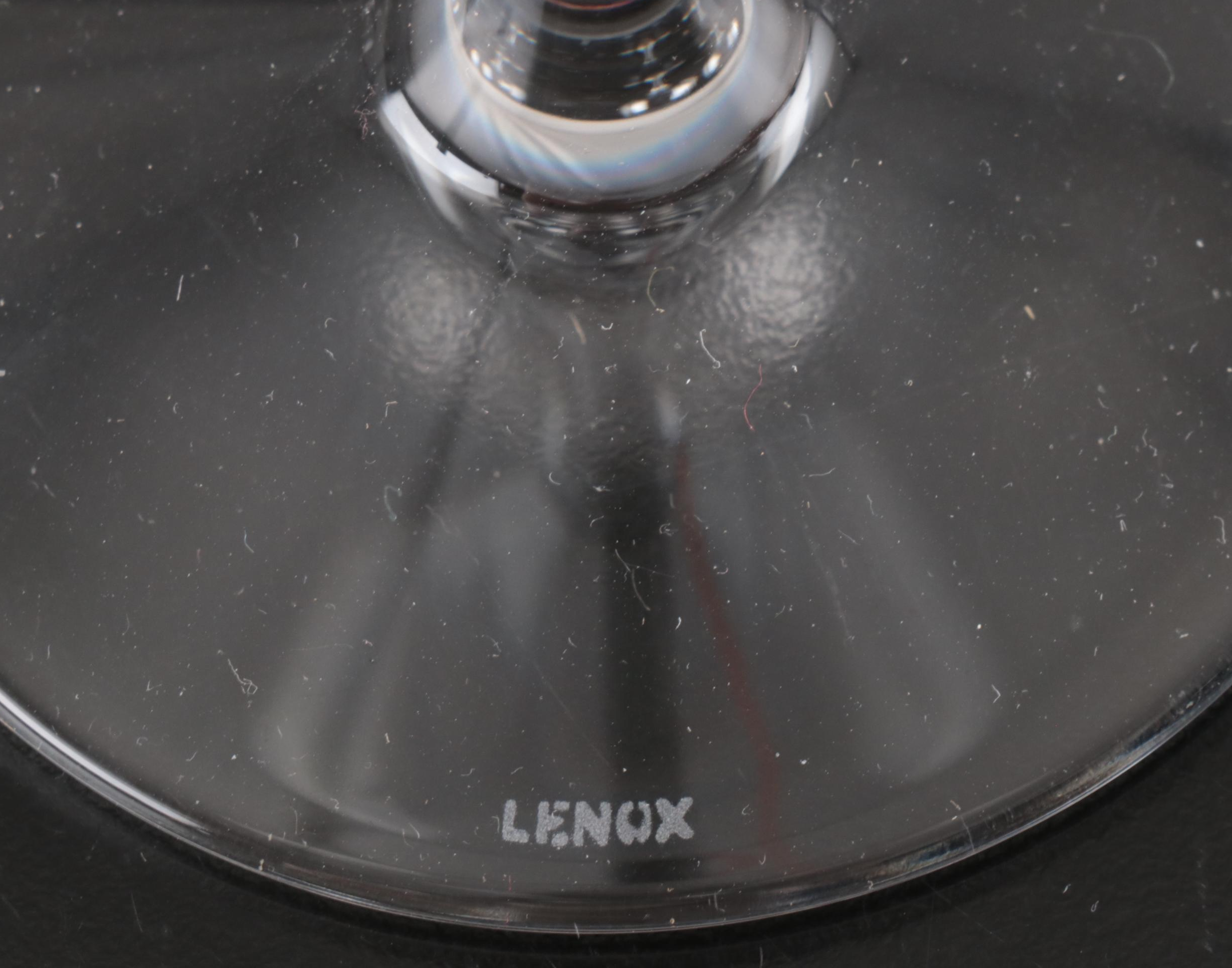 Lenox "Solitaire" Platinum Trim Crystal Water Goblets