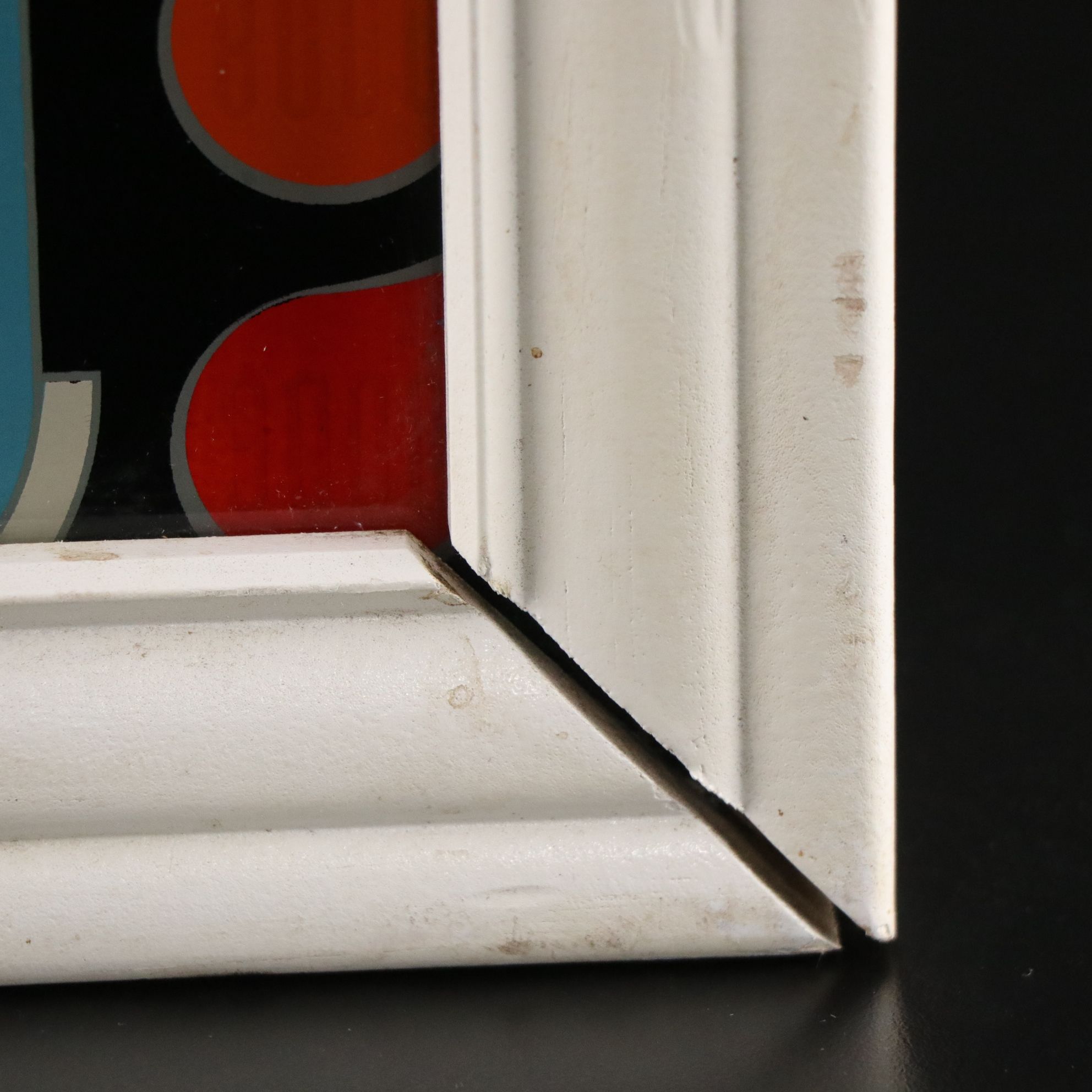 Reverse Painted Glass Panel From Exhibit's "Action" Pinball Machine, 1943