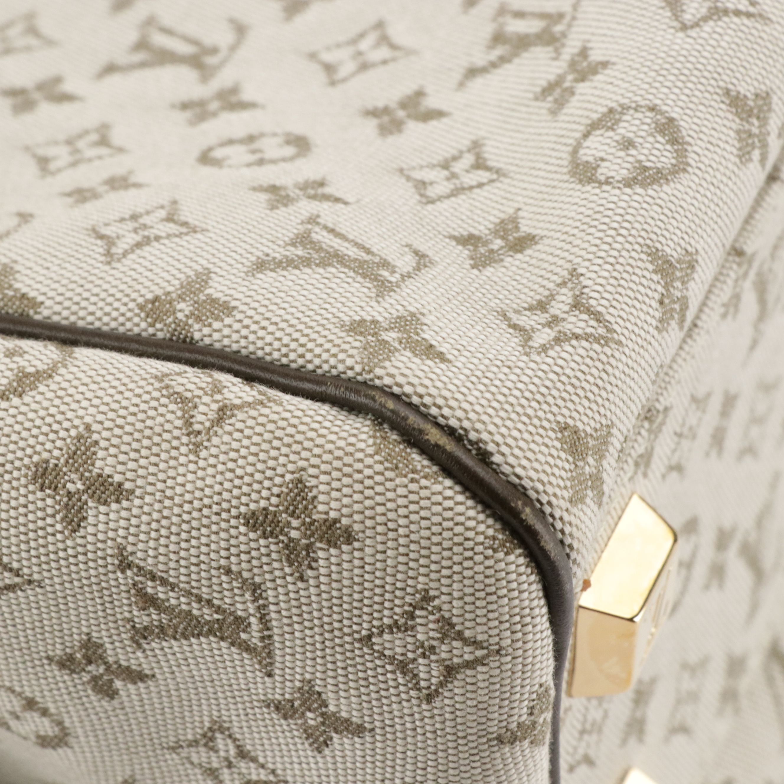 Louis Vuitton Josephine PM Bag in Monogram Mini Lin Canvas & Dark Brown Leather