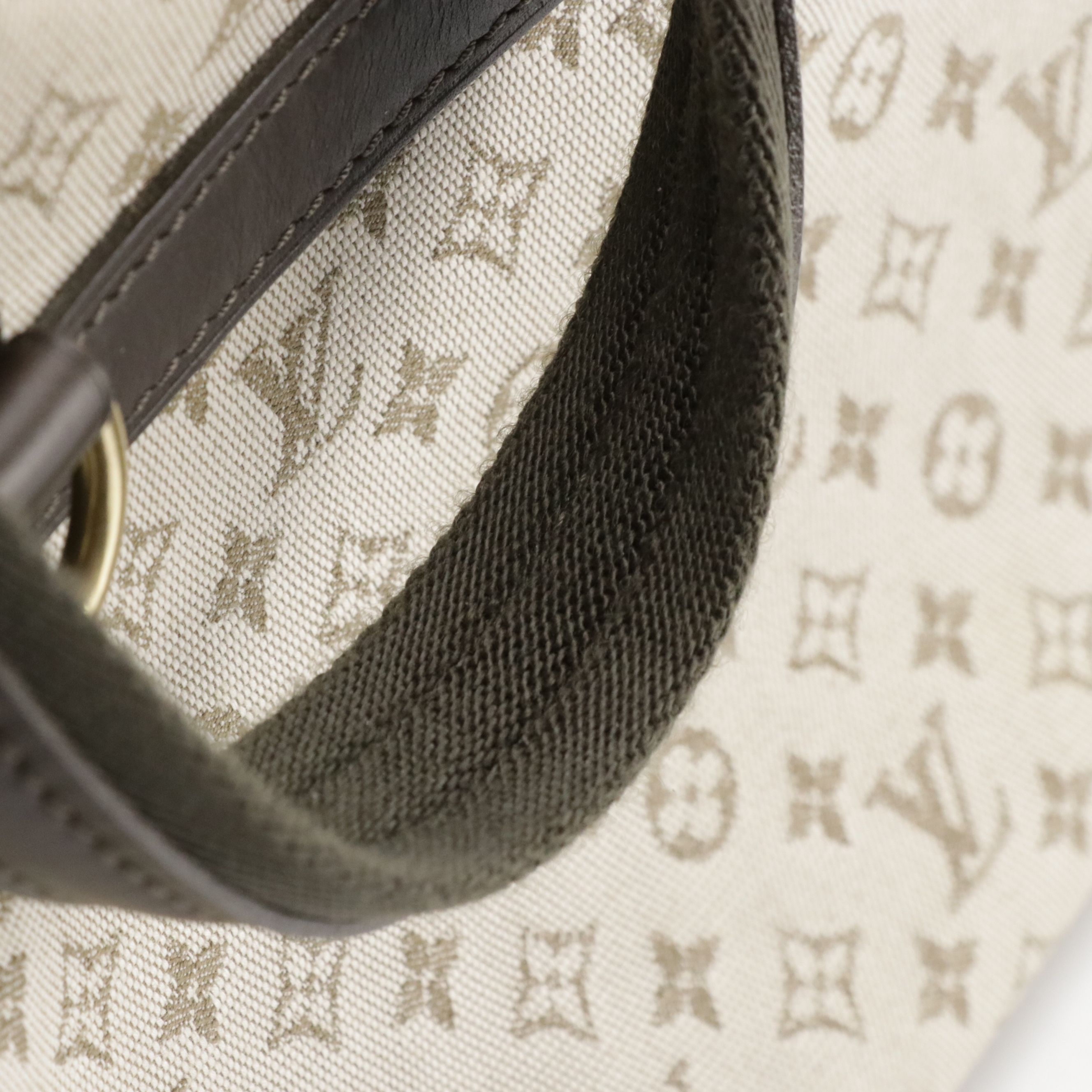 Louis Vuitton Josephine PM Bag in Monogram Mini Lin Canvas & Dark Brown Leather