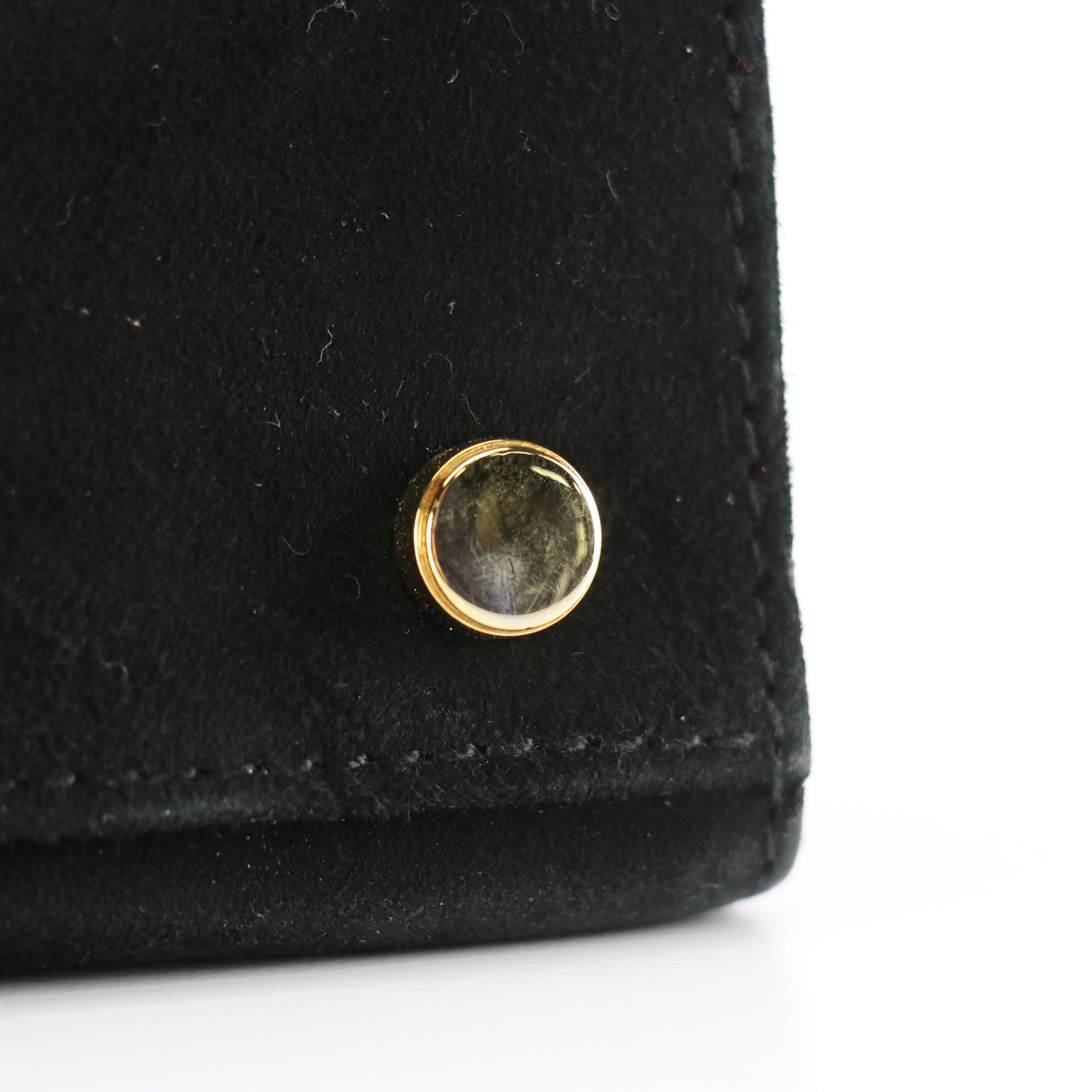 Salvatore Ferragamo Metal Gancini Handle Evening Bag in Black Suede