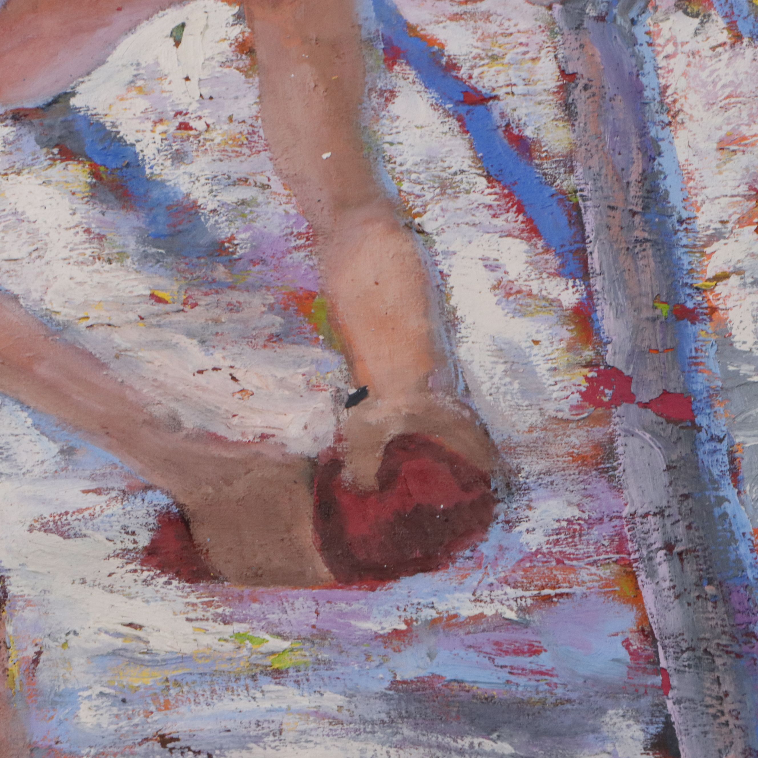 Howard Storm Monumental Acrylic Painting of Figures in Woods, Late 20th Century