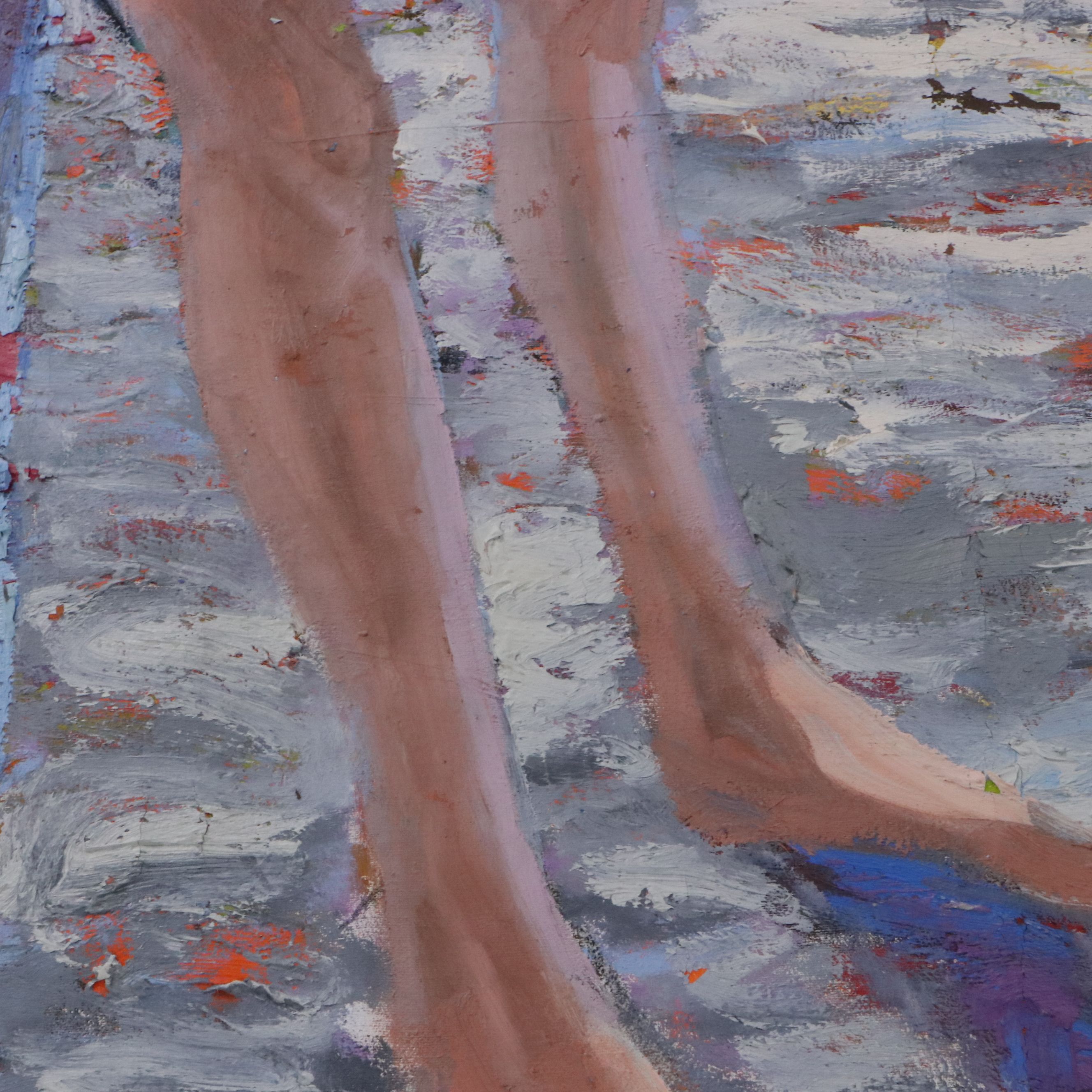 Howard Storm Monumental Acrylic Painting of Figures in Woods, Late 20th Century