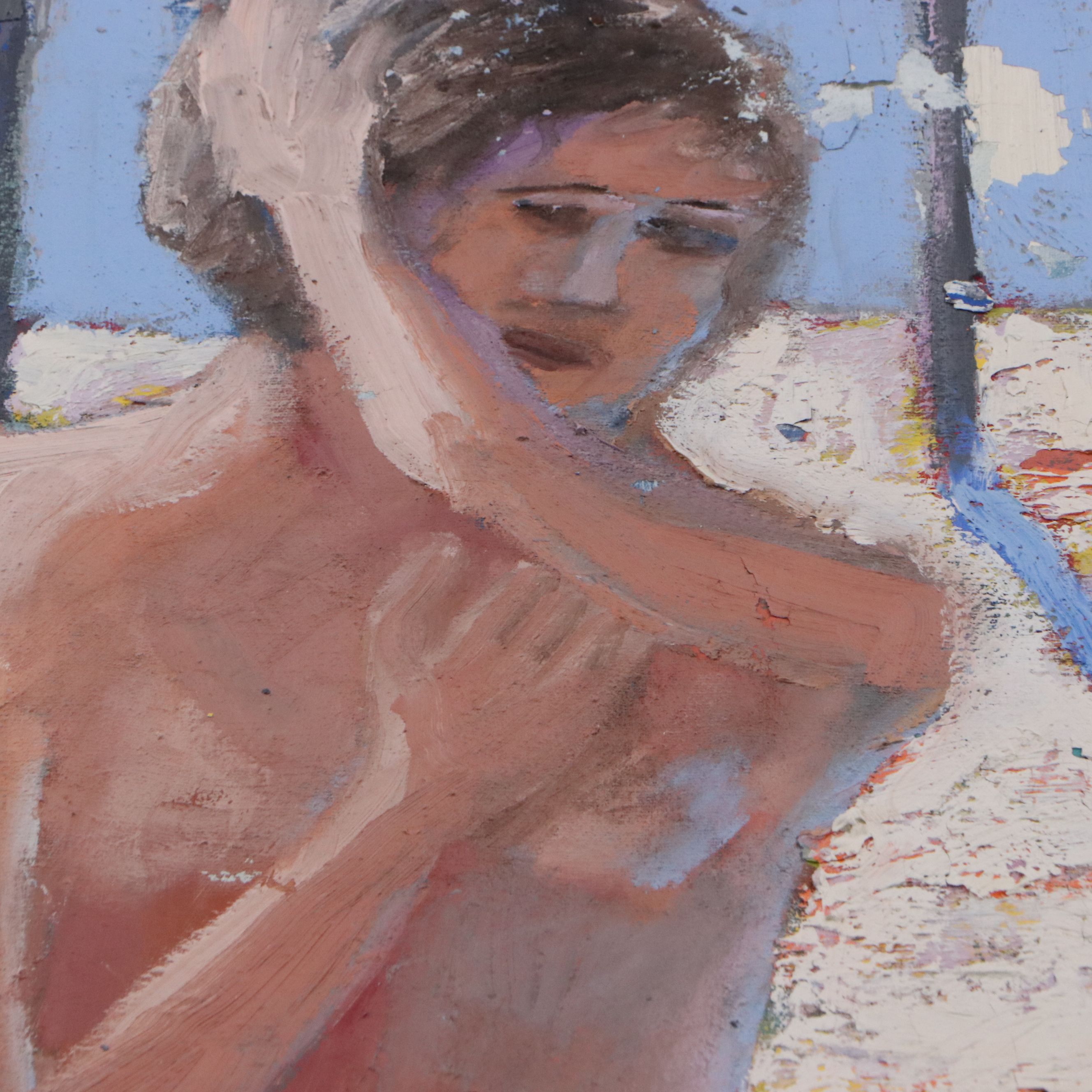 Howard Storm Monumental Acrylic Painting of Figures in Woods, Late 20th Century