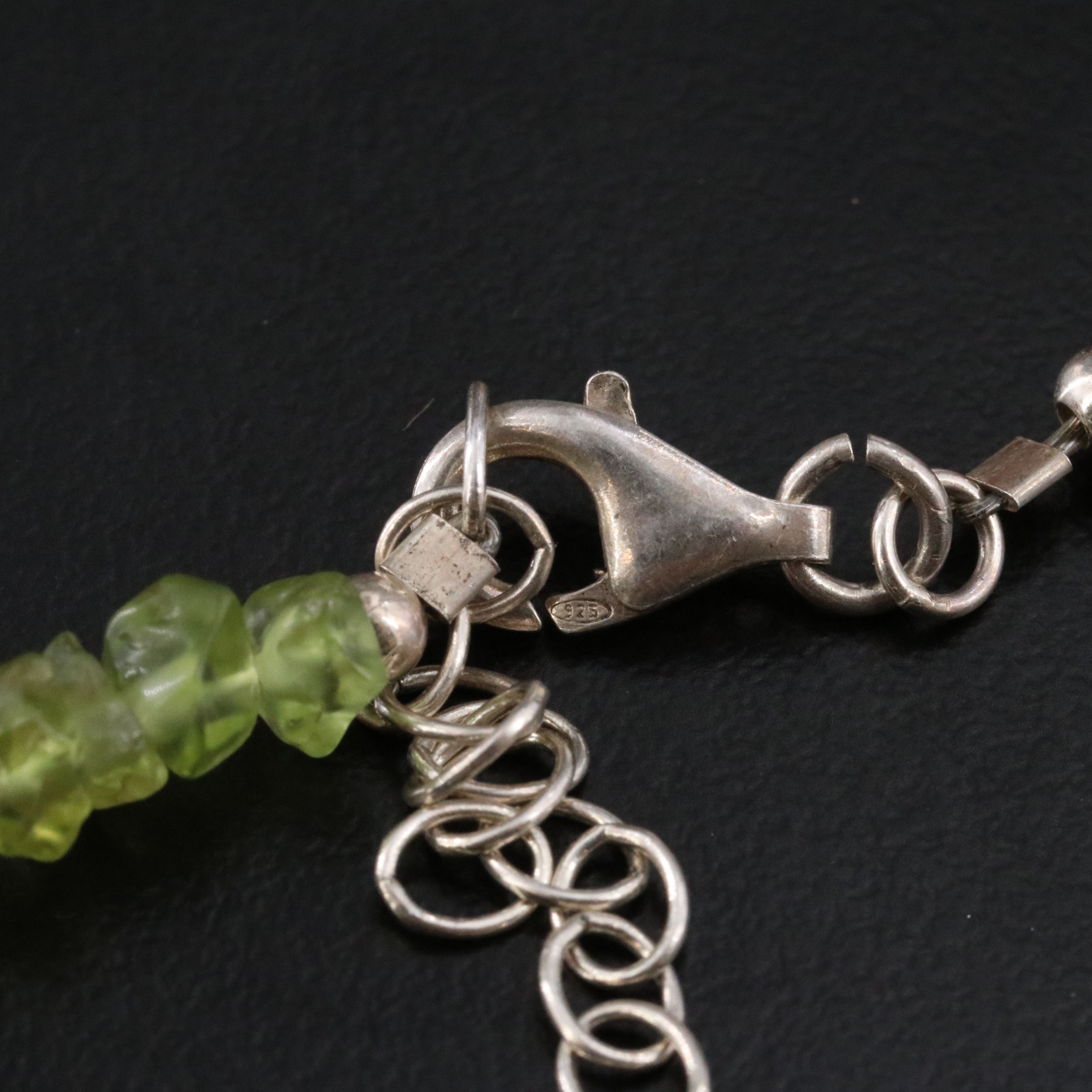 Sterling Glass and Peridot Necklace