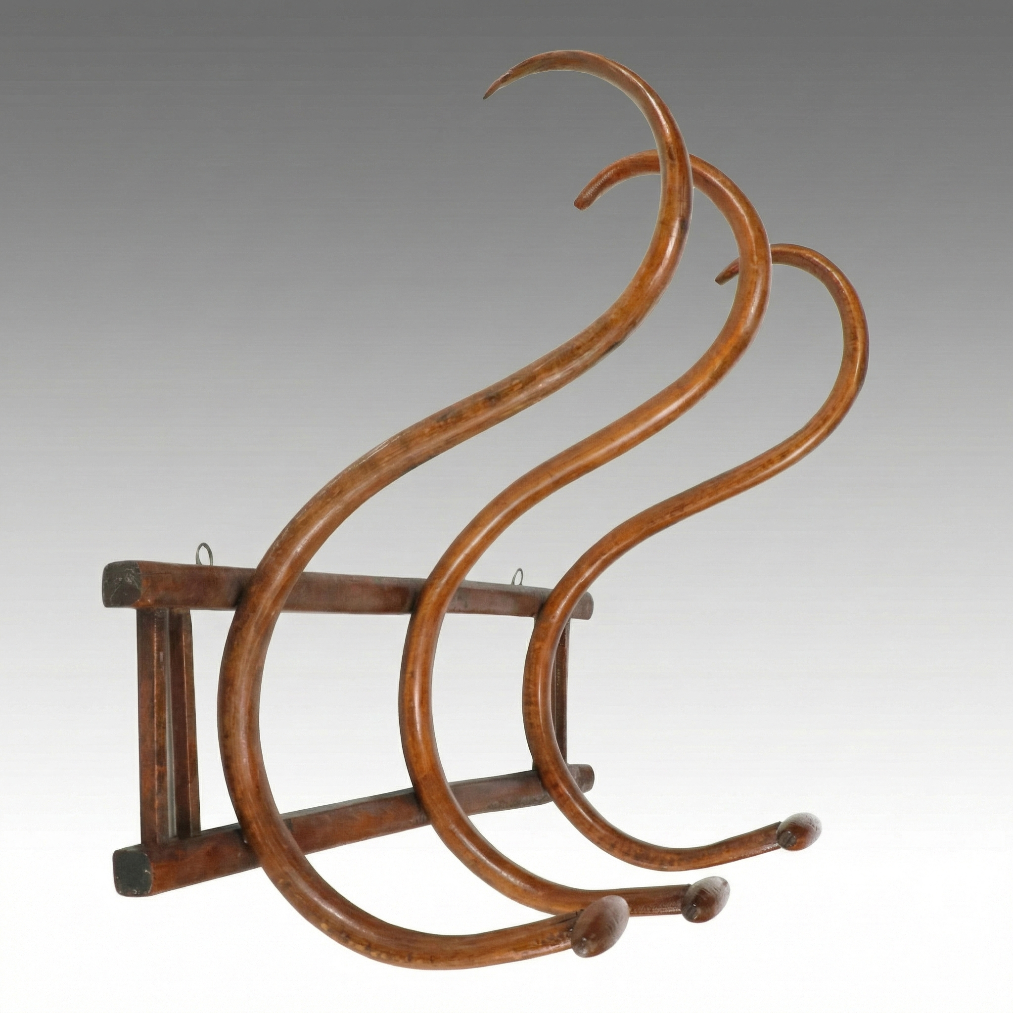 Thonet Style Bentwood Wall Mounted Coat and Hat Rack