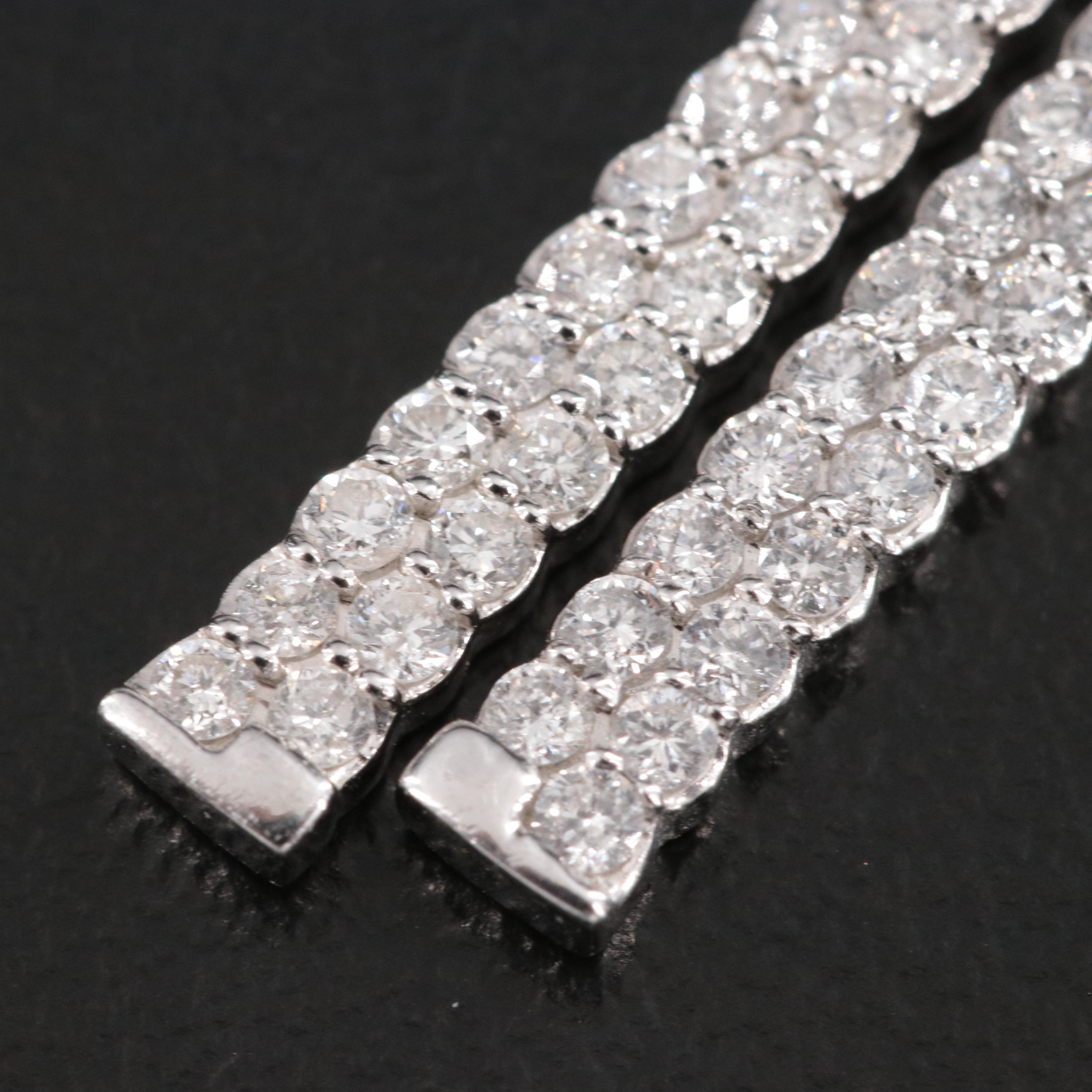 14K 1.00 CTW Diamond Bar Drop Earrings