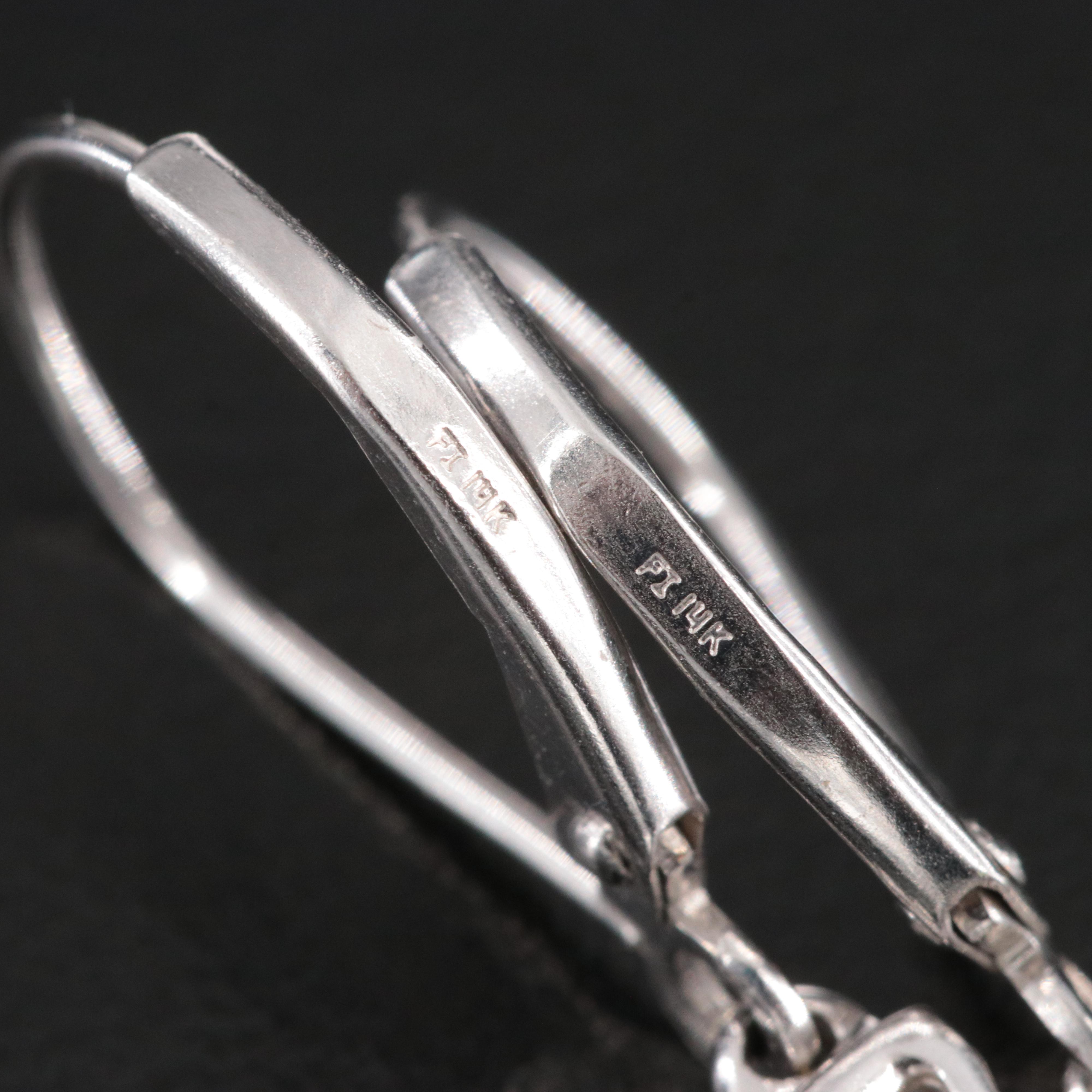 14K 1.00 CTW Diamond Bar Drop Earrings