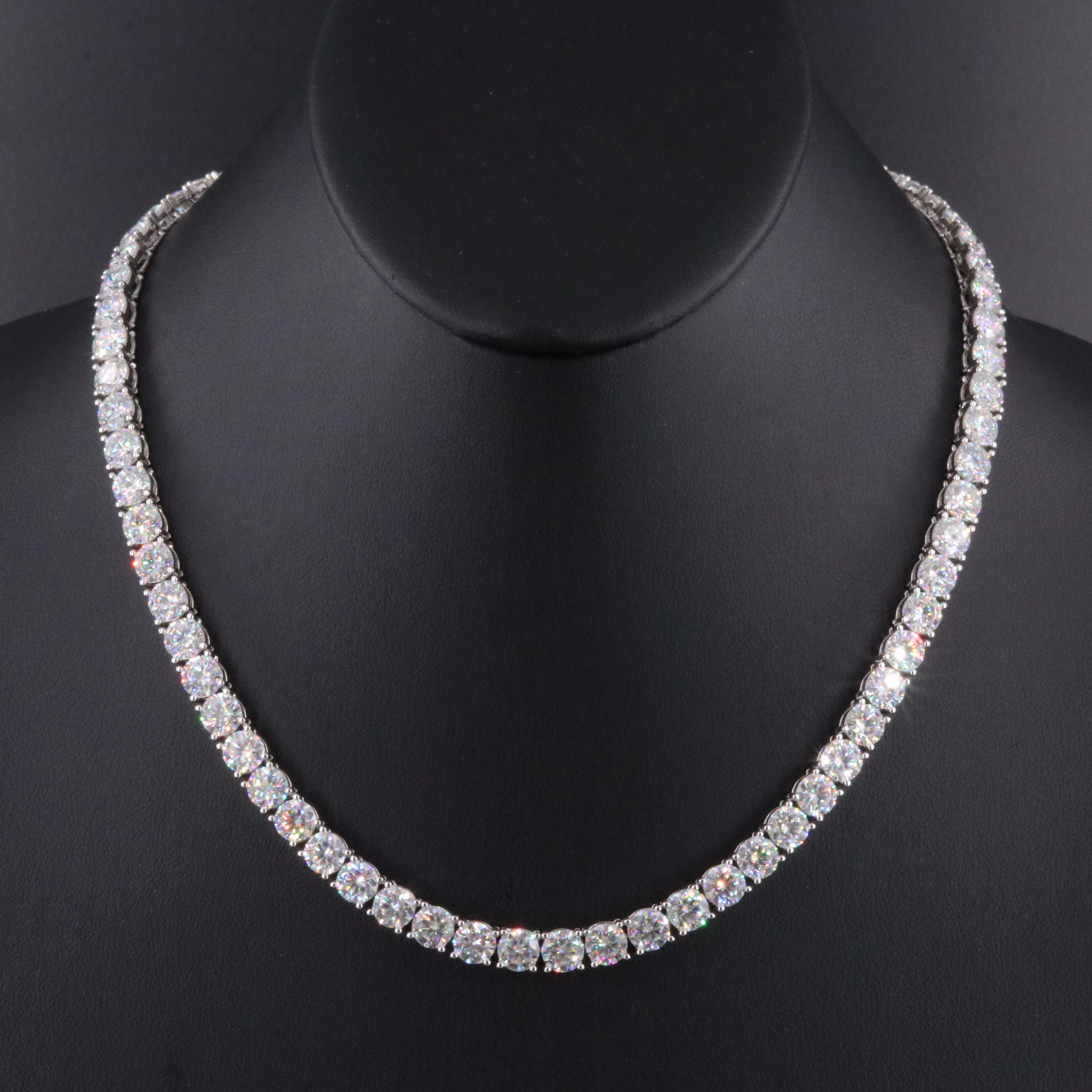 Sterling Moissanite Rivière Necklace