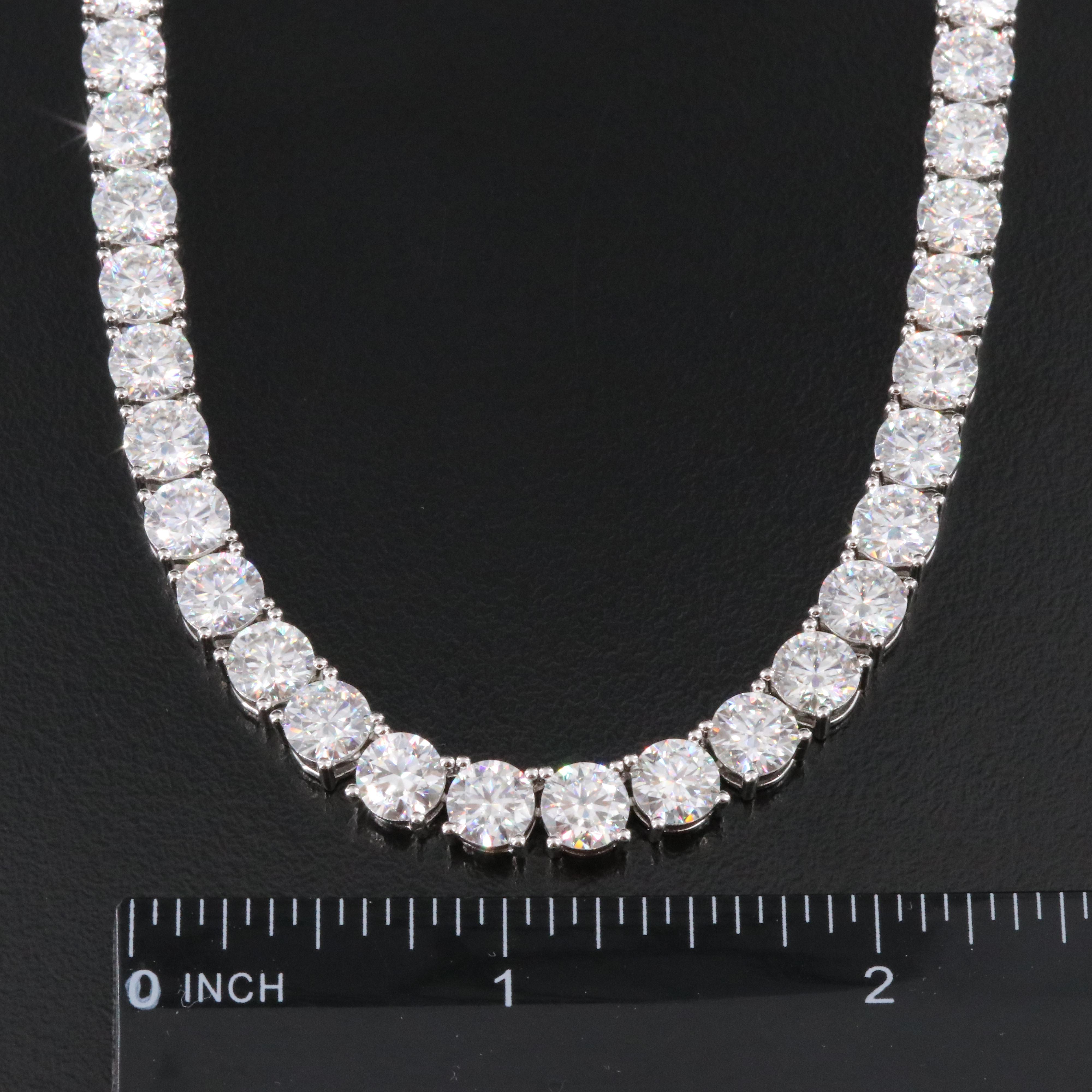 Sterling Moissanite Rivière Necklace