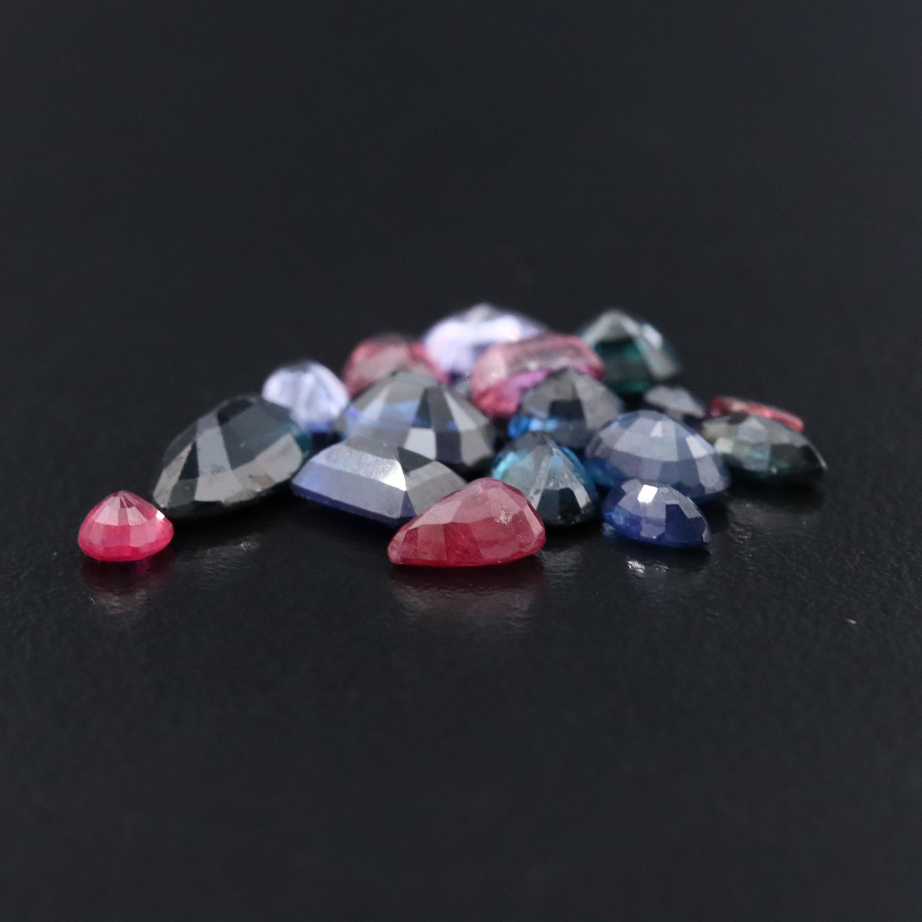 Loose 8.58 CTW Gemstones Featuring Sapphire, Ruby and Tanzanite