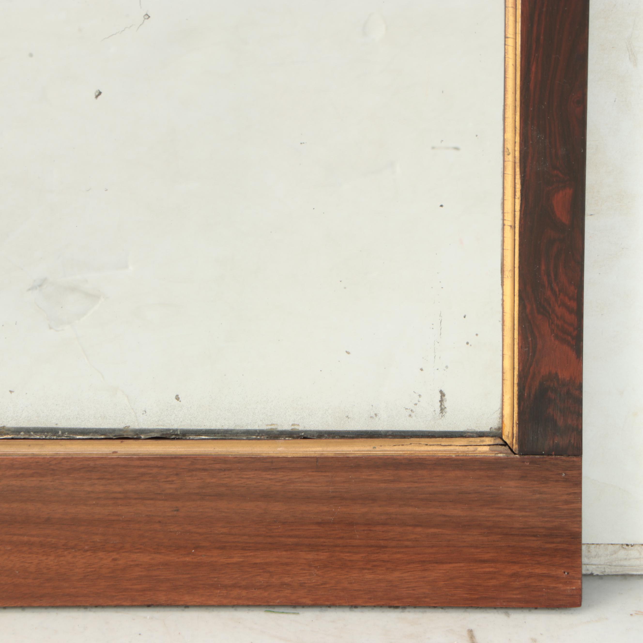Regency Style Brass Inlaid Mahogany Wall Mirror, 19th Century