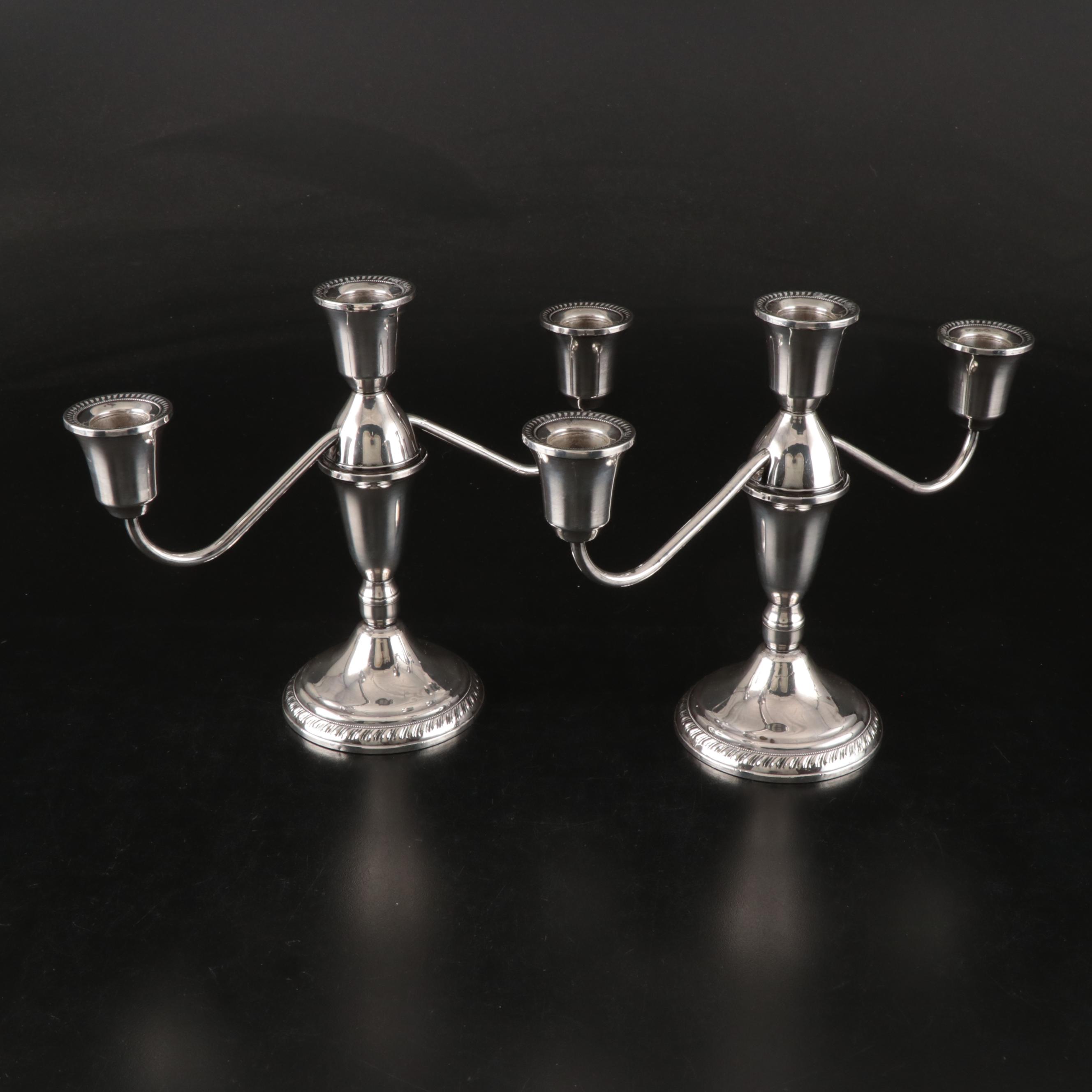 Pair of Duchin Creation Weighted Sterling Silver Candelabra