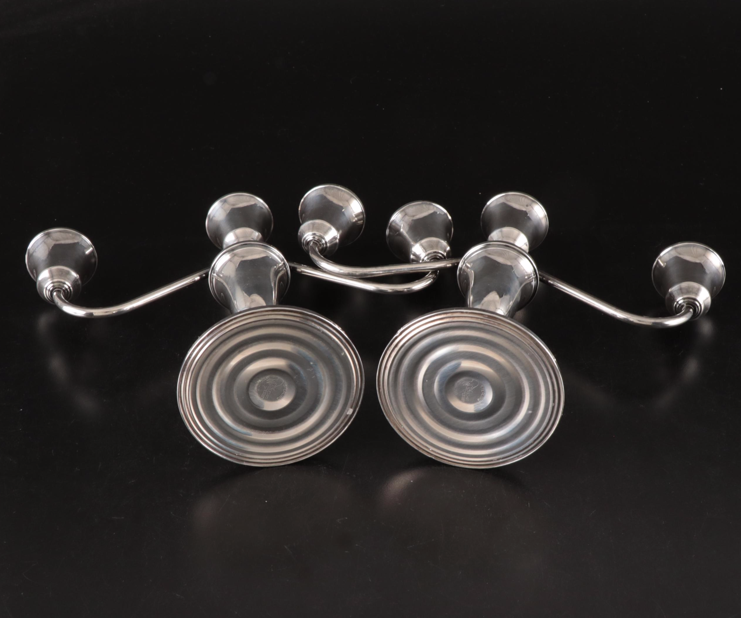 Pair of Duchin Creation Weighted Sterling Silver Candelabra