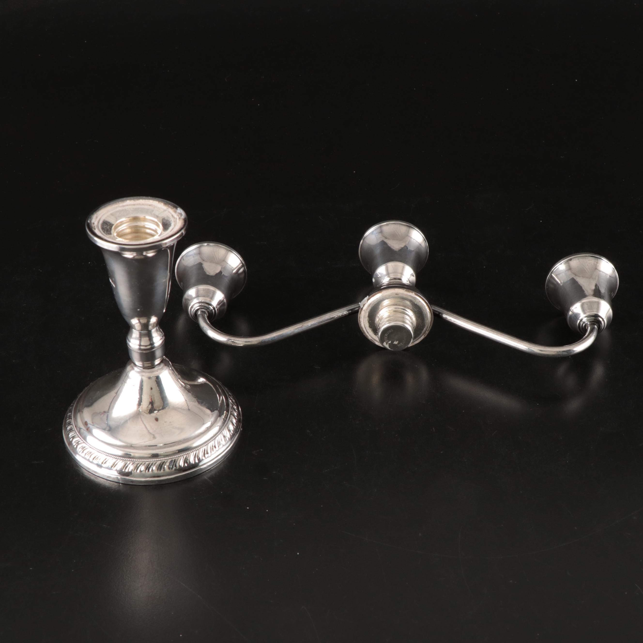 Pair of Duchin Creation Weighted Sterling Silver Candelabra